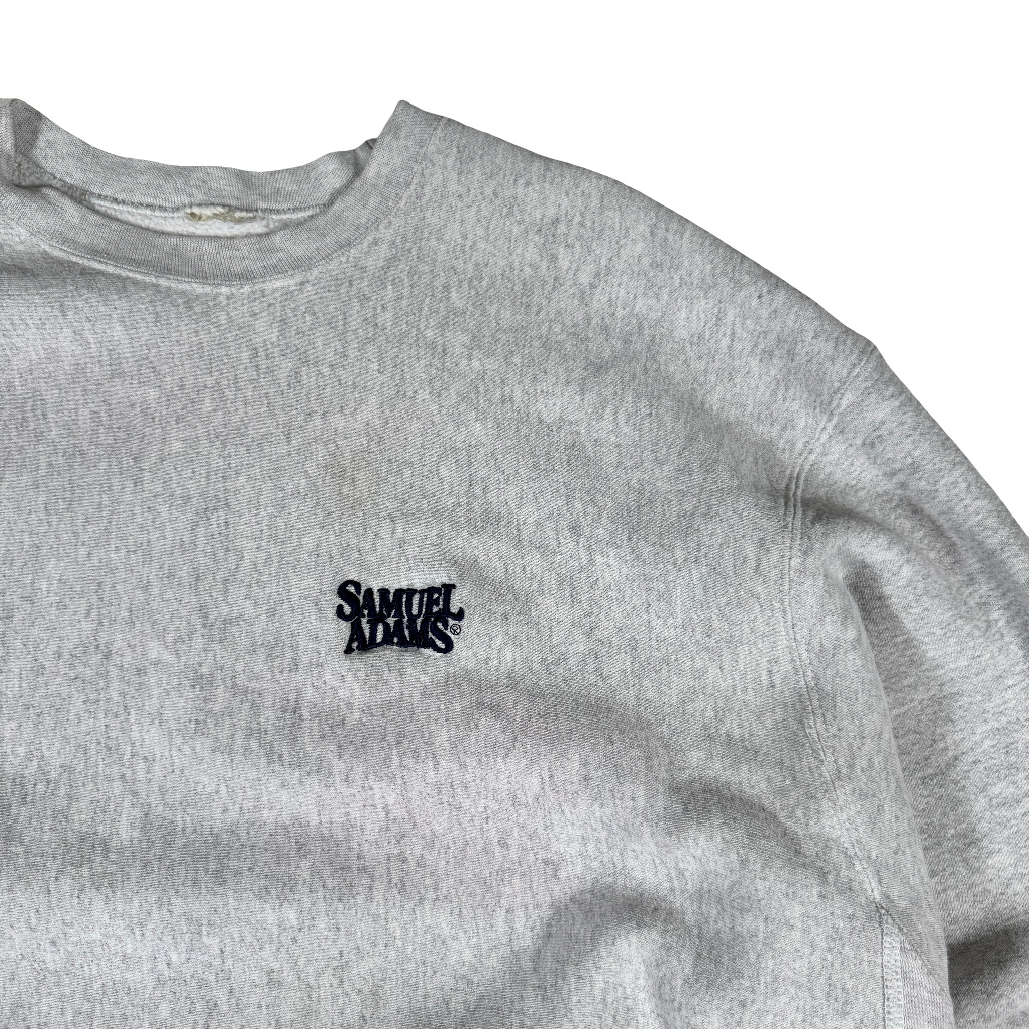 Samuel Adams Embroidered Gray Crewneck Sweatshirt