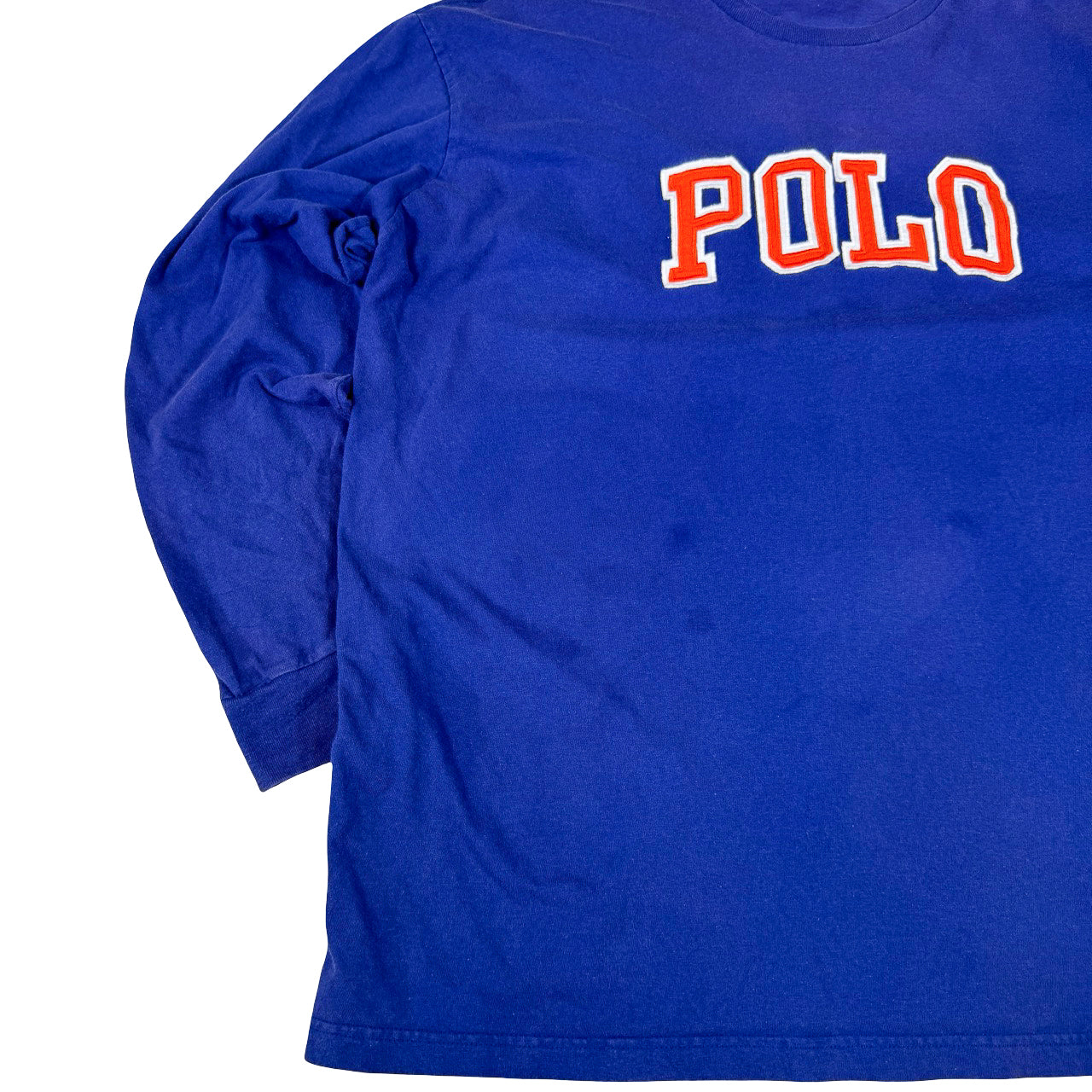 Polo Y2K Logo T-Shirt — Early 2000s Blue Tee XXL