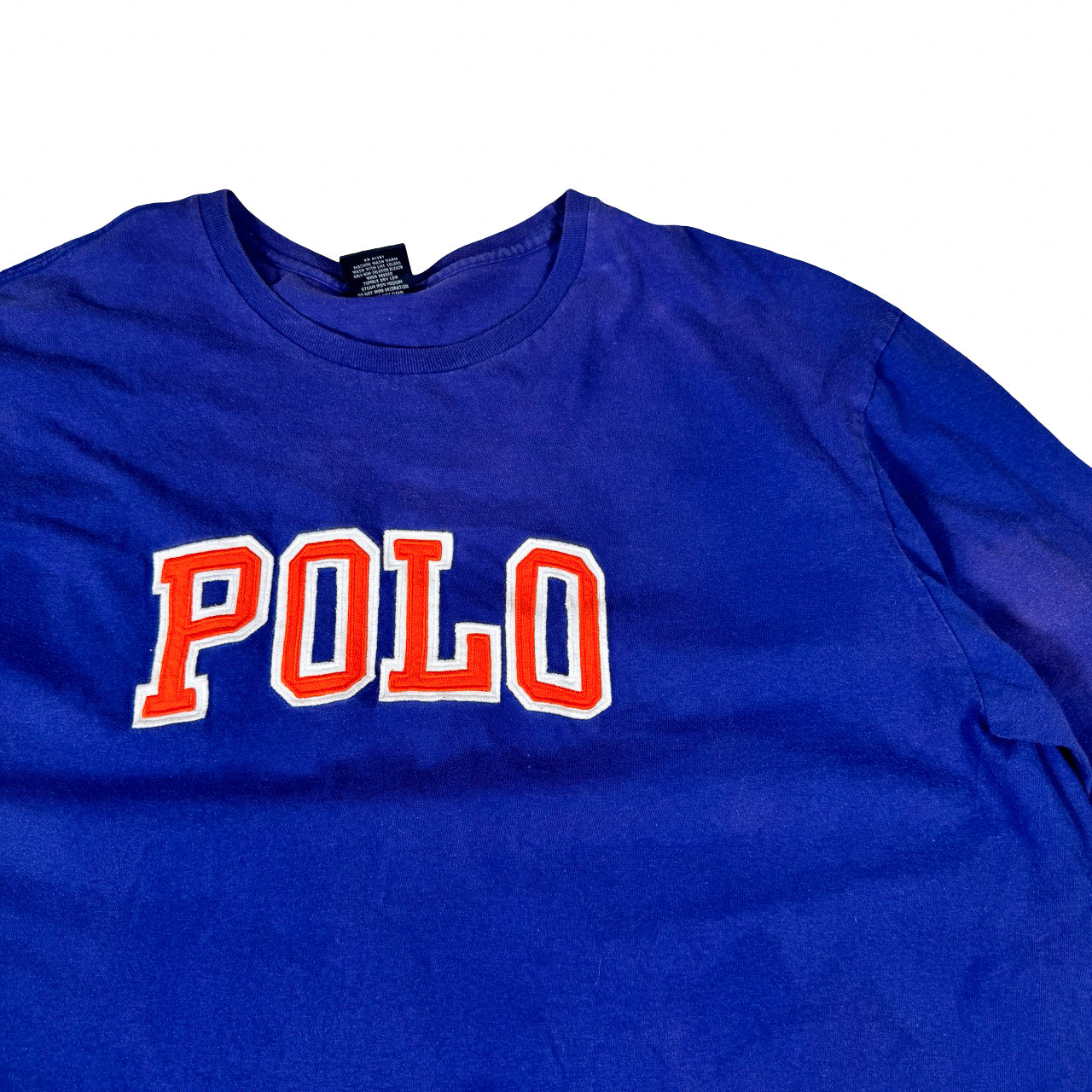Polo Y2K Logo T-Shirt — Early 2000s Blue Tee XXL
