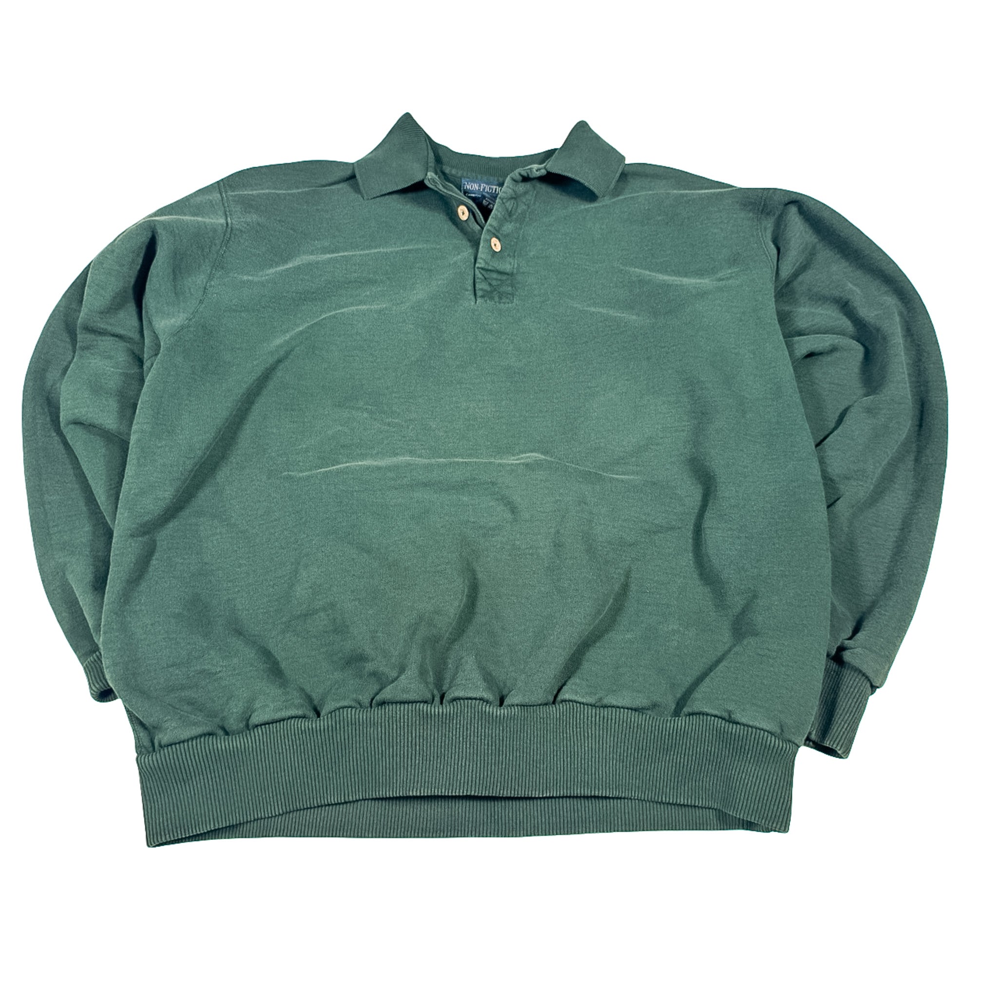 Non-Fiction Dark Green Quarter Button Sweatshirt M