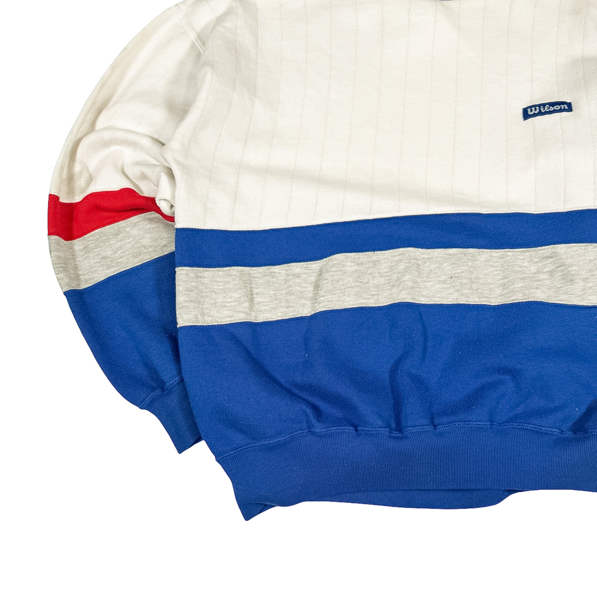 Wilson Crewneck Sweatshirt Blue Grey Red Accents Size S