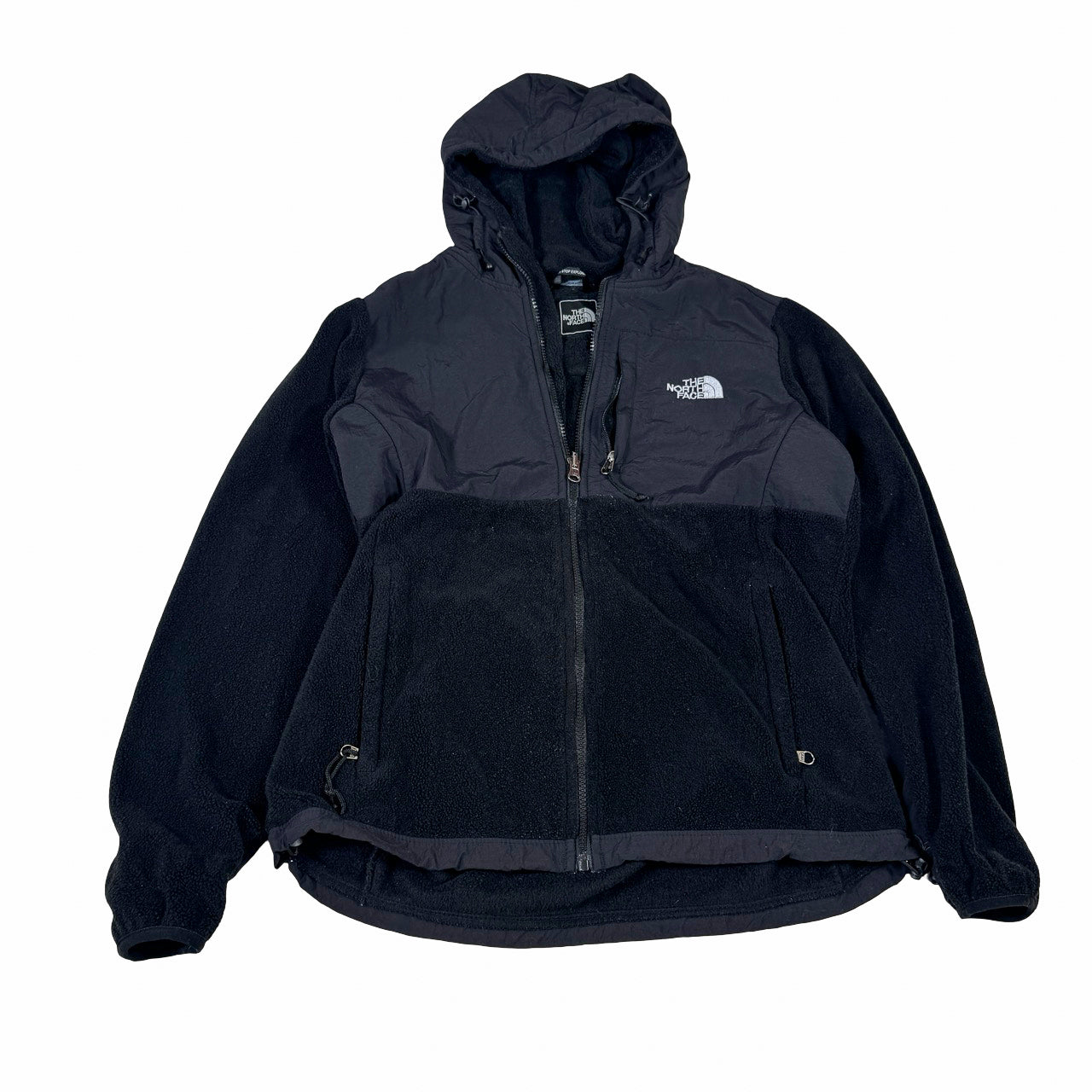 The North Face Hooded Fleece Jacket — 90s Black Zip-Up Large