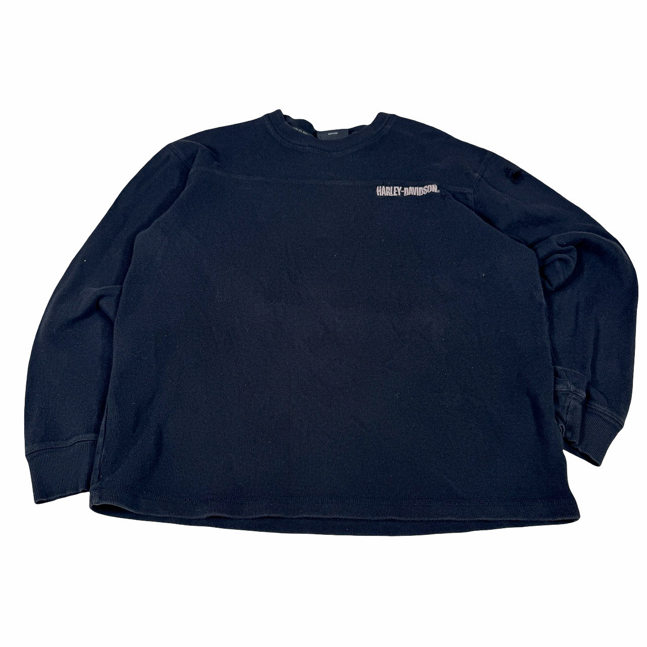 Harley Davidson Embroidered Sweatshirt — 2000s Distressed Crewneck L