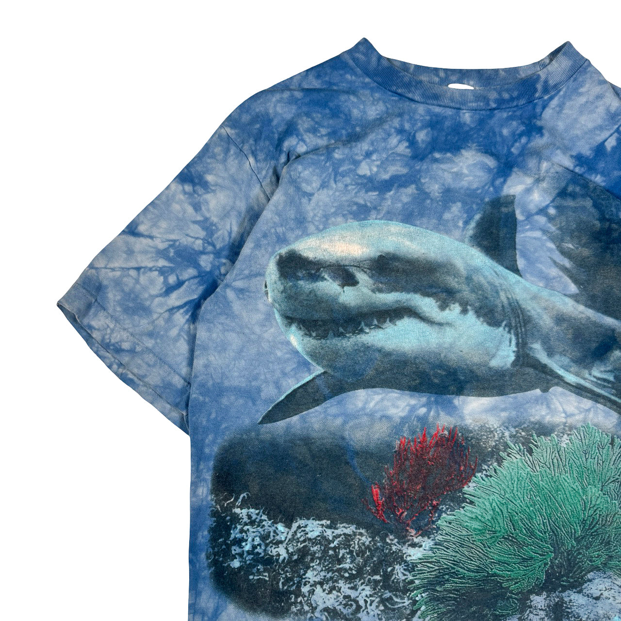 Shark Print Shark and Reef Graphic Tee Size M