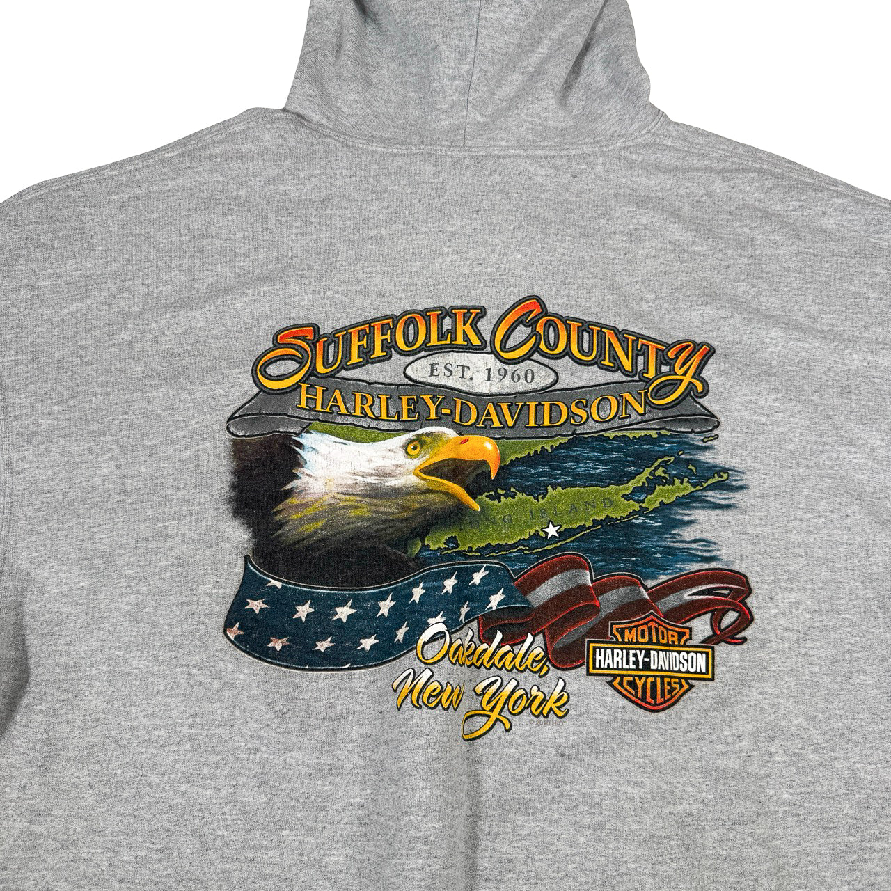 Harley Davidson Suffolk County Hoodie — 2010s Oakdale New York XXL