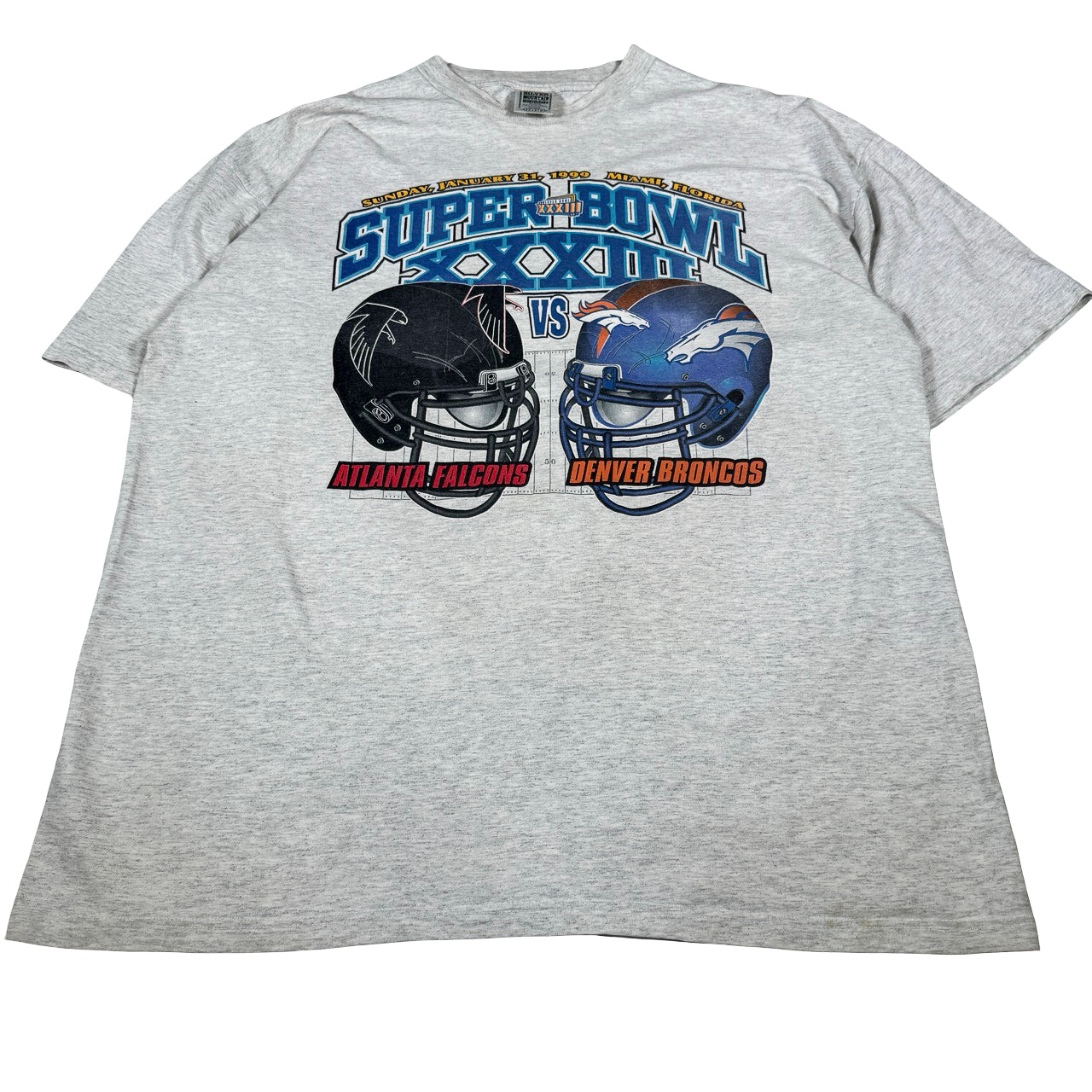 NFL Super Bowl XXXIII Falcons vs Broncos Tee XXL