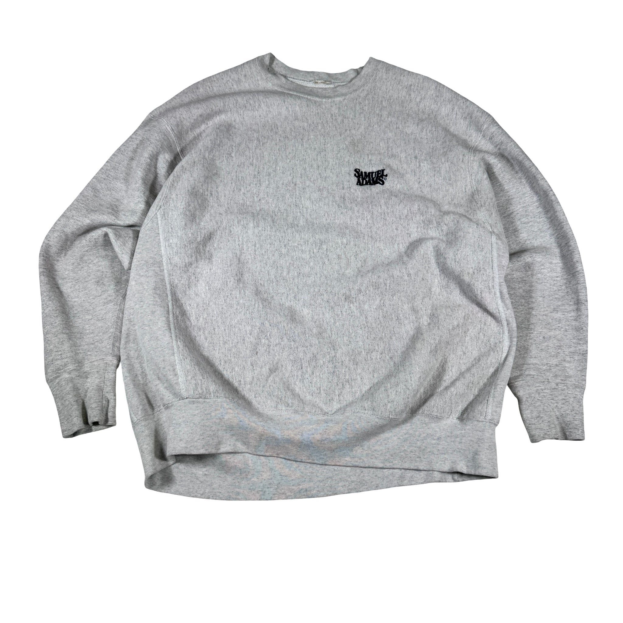 Samuel Adams Embroidered Gray Crewneck Sweatshirt