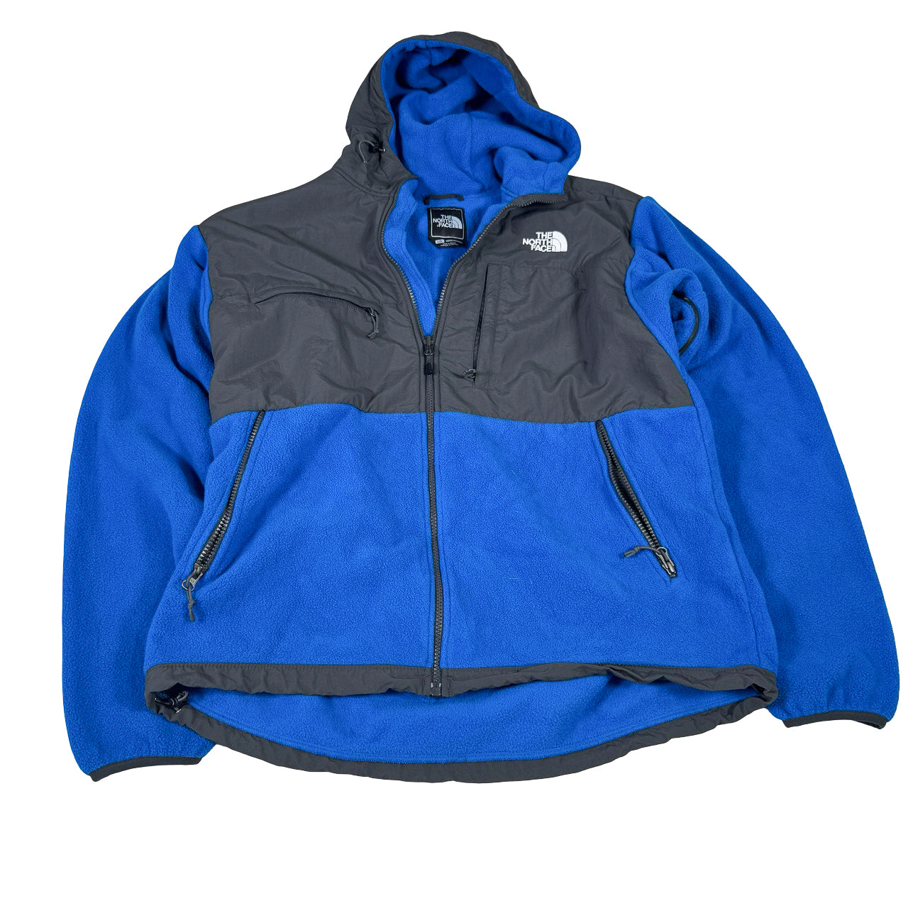 The North Face Hooded Fleece Jacket — 1990s Blue/Black Large