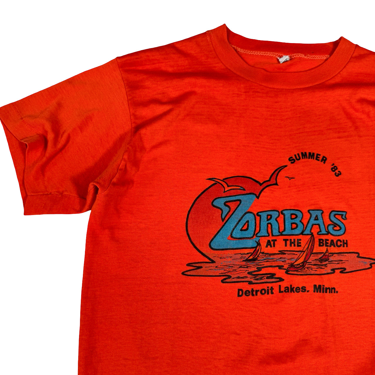 Zorbas Vintage T-Shirt — 1990s Detroit Lakes Minnesota Beach Tee 18x26