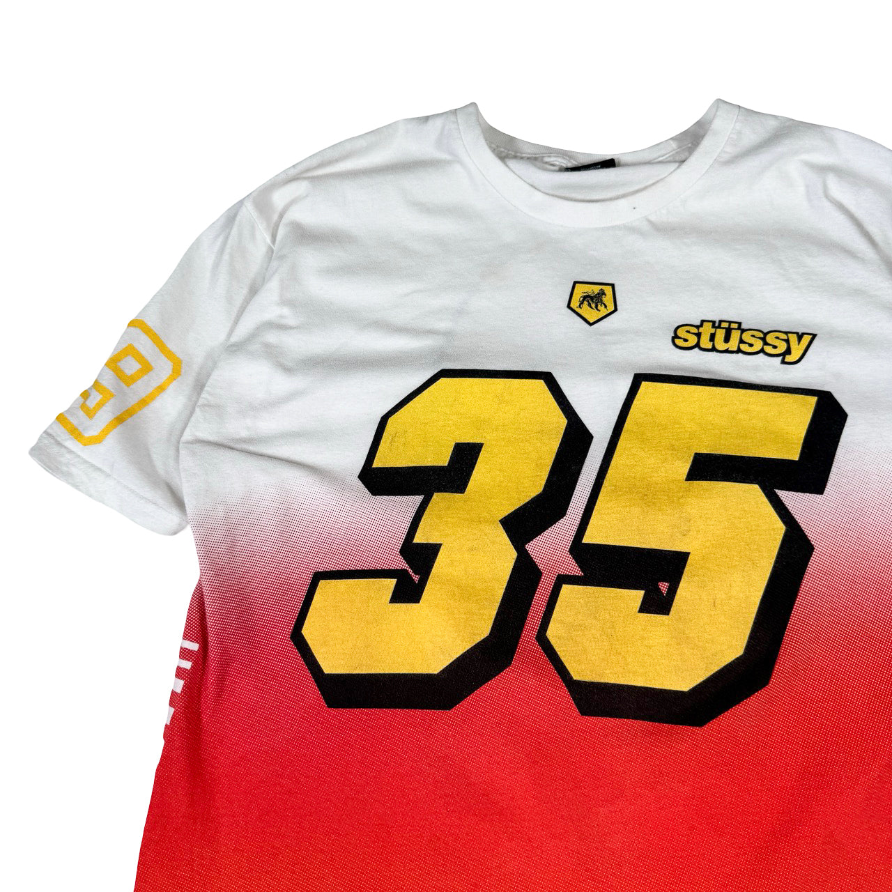 Stussy Studdy 35 Jersey Tee — 90s Graphic Print Large