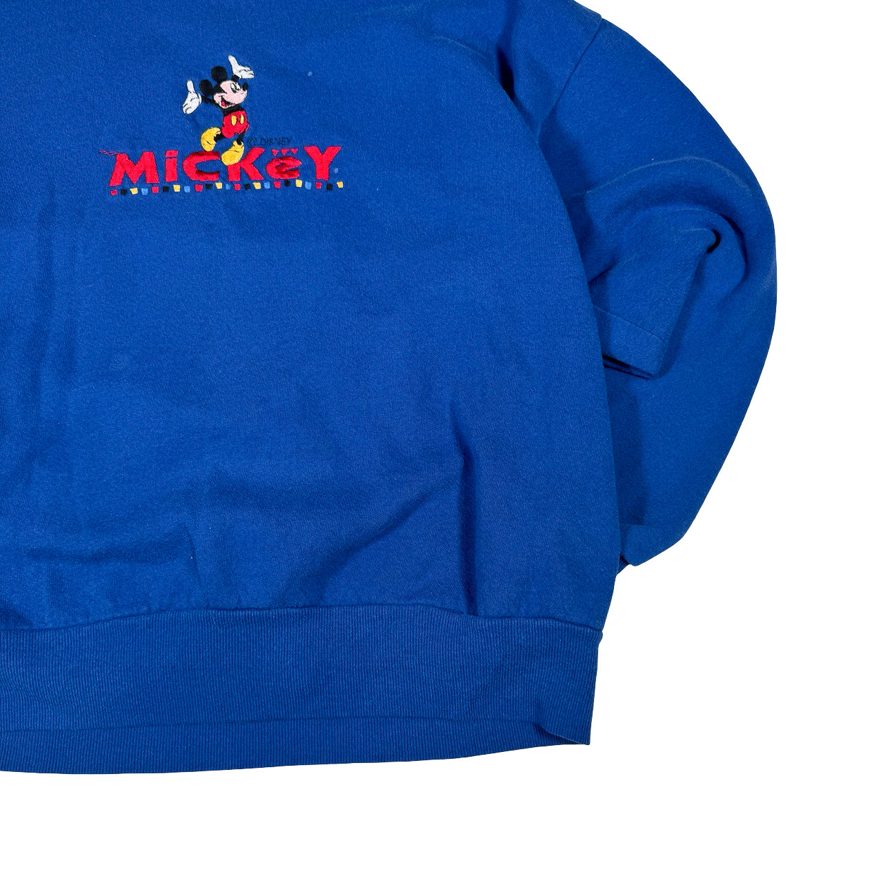 Mickey Mouse Blue Sweatshirt with Red Embroidered Logo XL