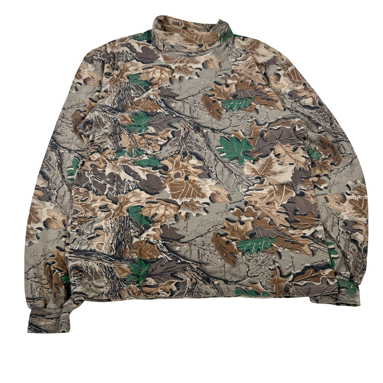 Camo Turtle Neck Sweatshirt — 1990s Multi-Color L