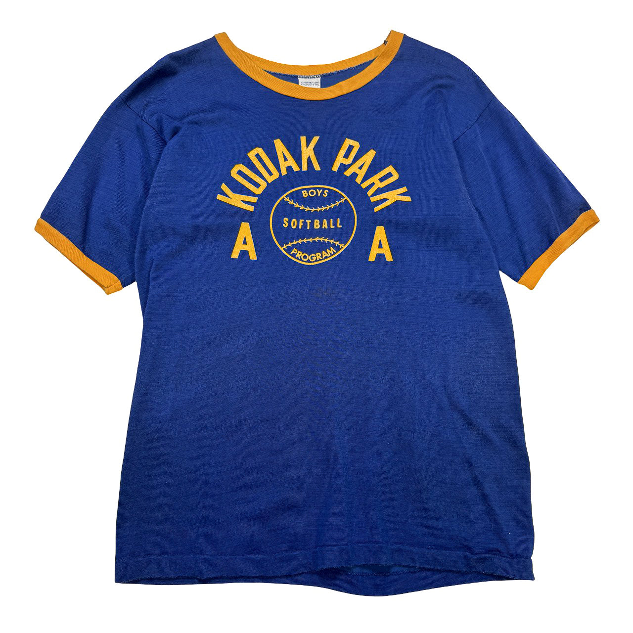 Vintage Champion Kodak Park Softball Ringer Tee L