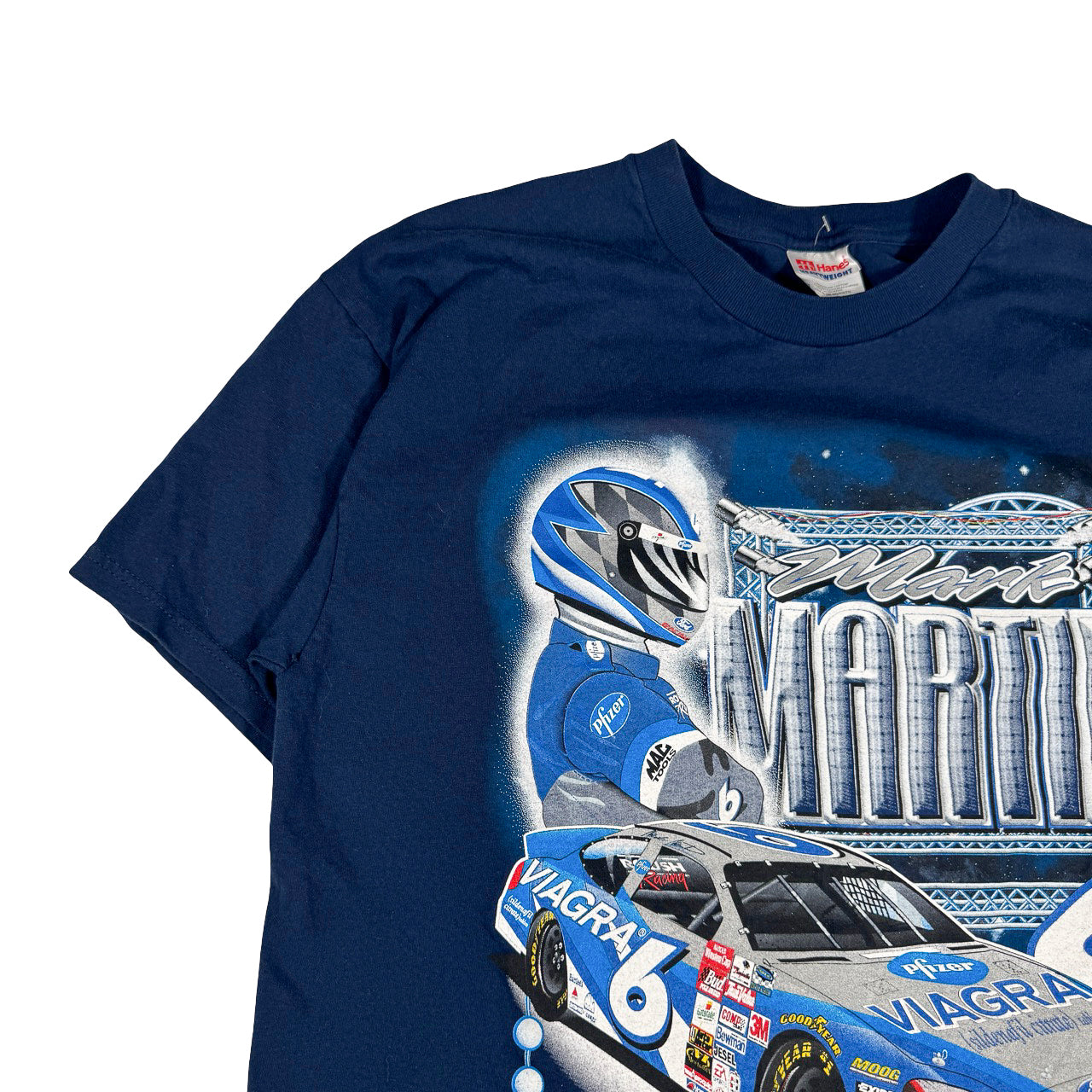 Hanes Mark Martin NASCAR Pfizer Tee XL