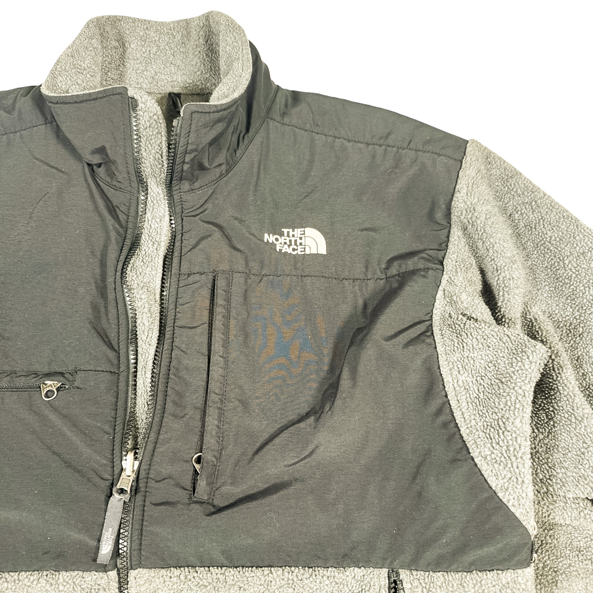 The North Face Gray Black Two Tone Fleece Zip-Up Sweatshirt L