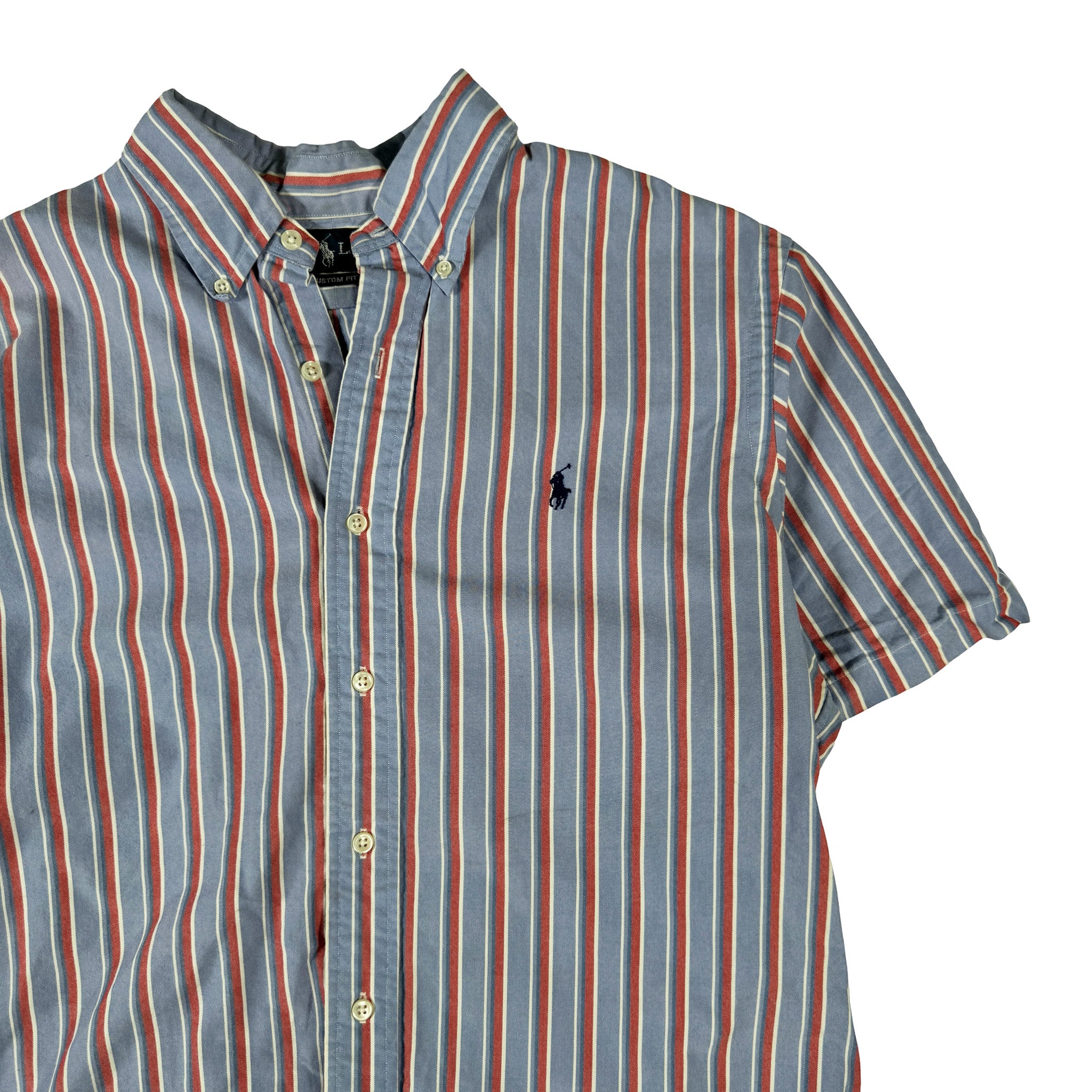 Ralph Lauren Single Stitch Embroidered Button-up Tee L