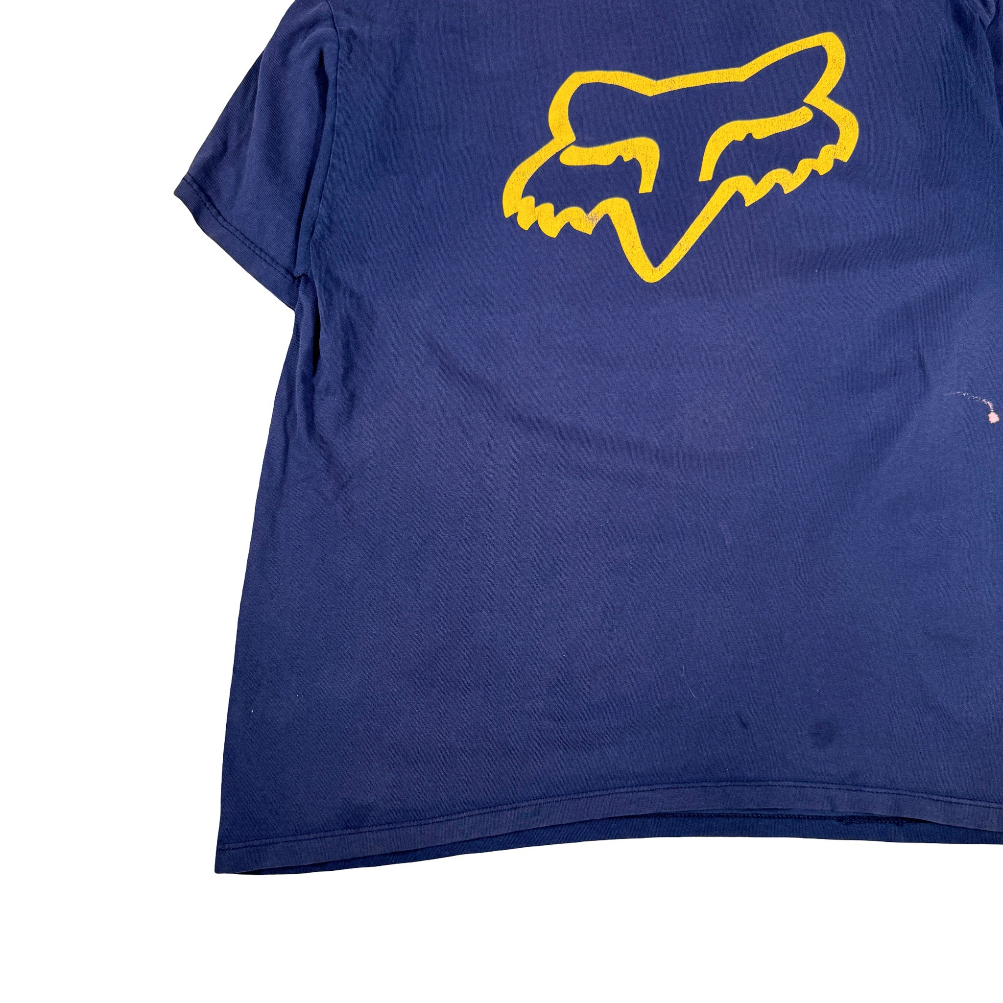 Fox Yellow Logo Single Stitch Made in USA Tee L
