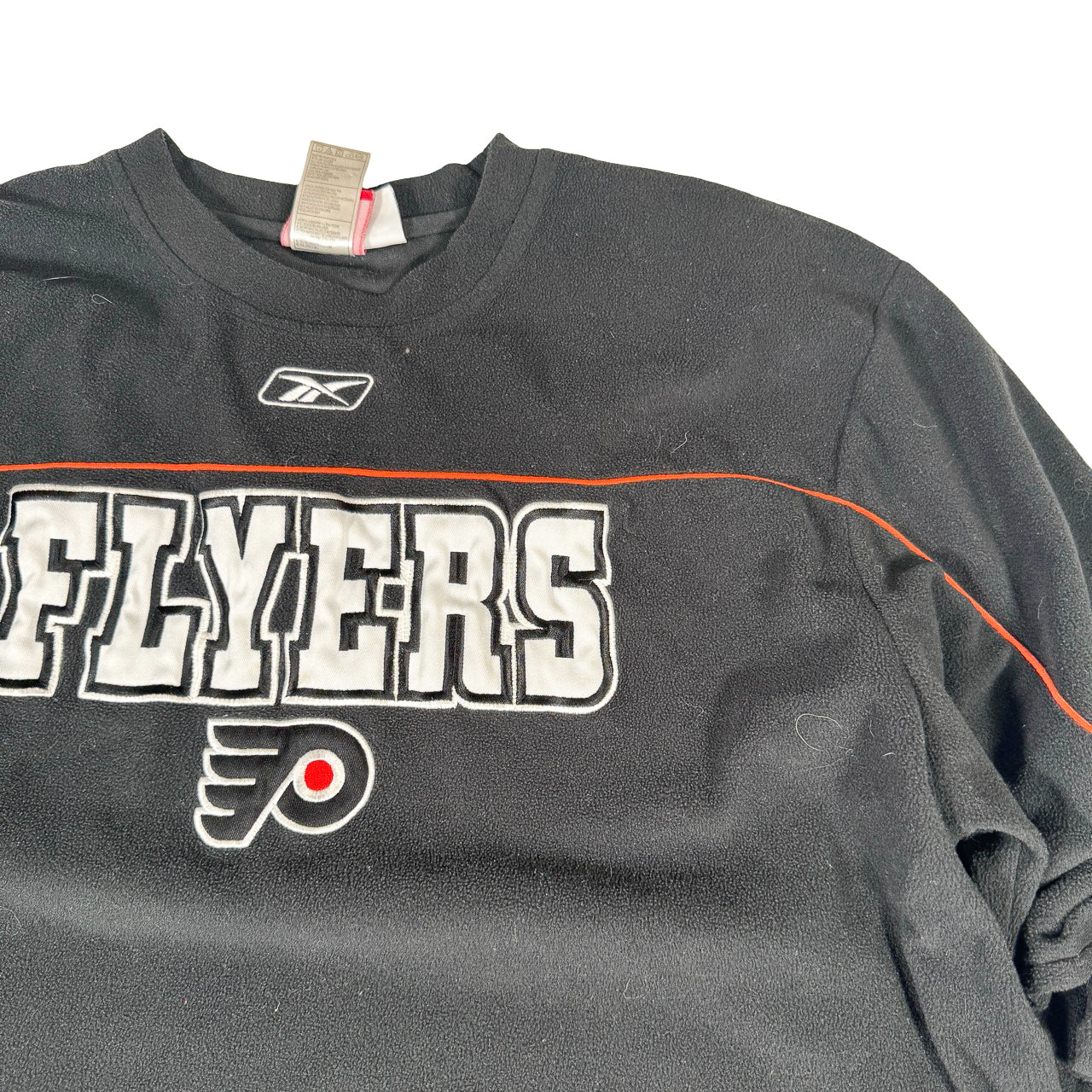 Reebok Philadelphia Flyers Fleece Crewneck — Y2K Orange Stripe XL