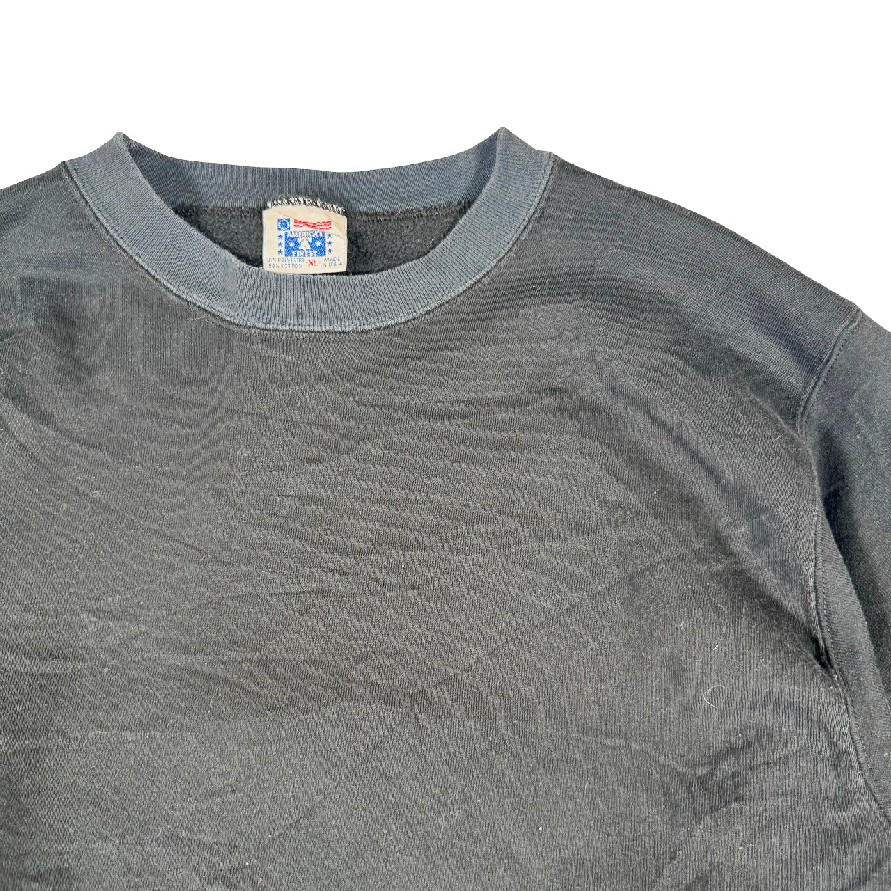 Americas Finest Black Crewneck — Mid-2000s Plain Sweatshirt XL