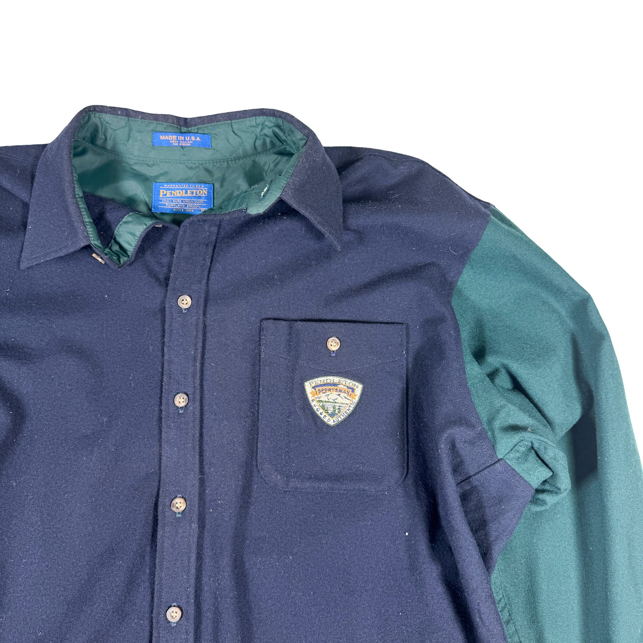 Pendleton Made in USA Two-Tone Button-Up Sweatshirt XL