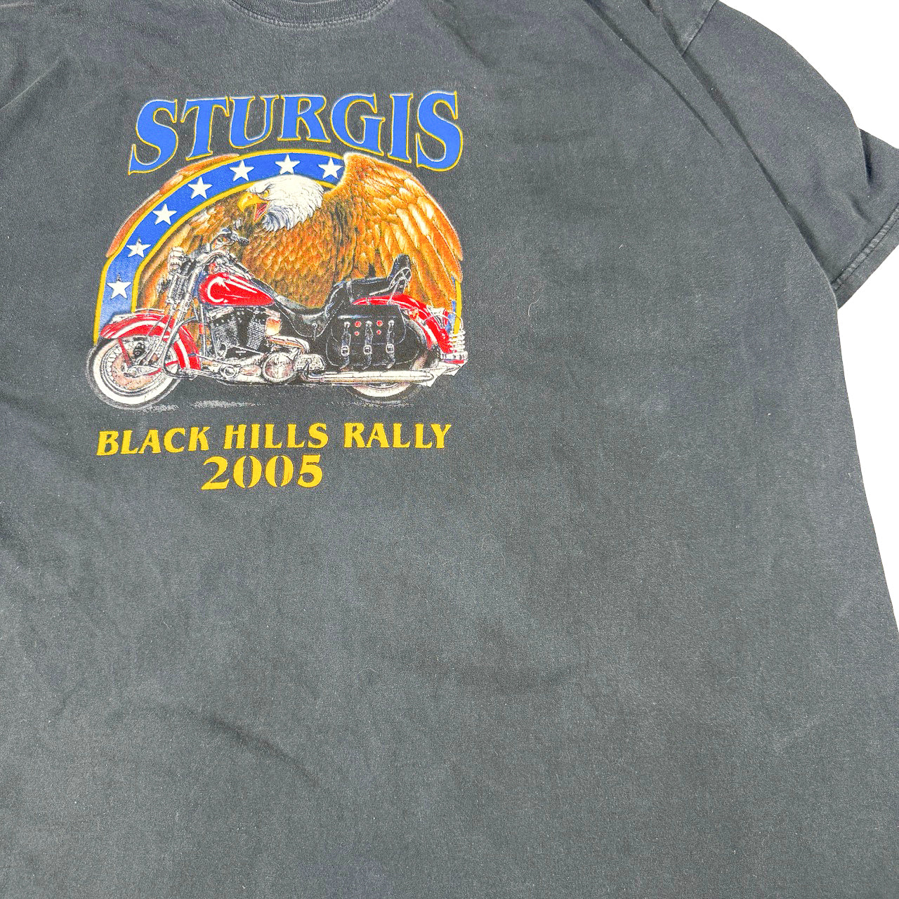 Sturgis Black Hills Rally 2005 Graphic Tee — Mid-2000s Motorcycle Event XXXXXL