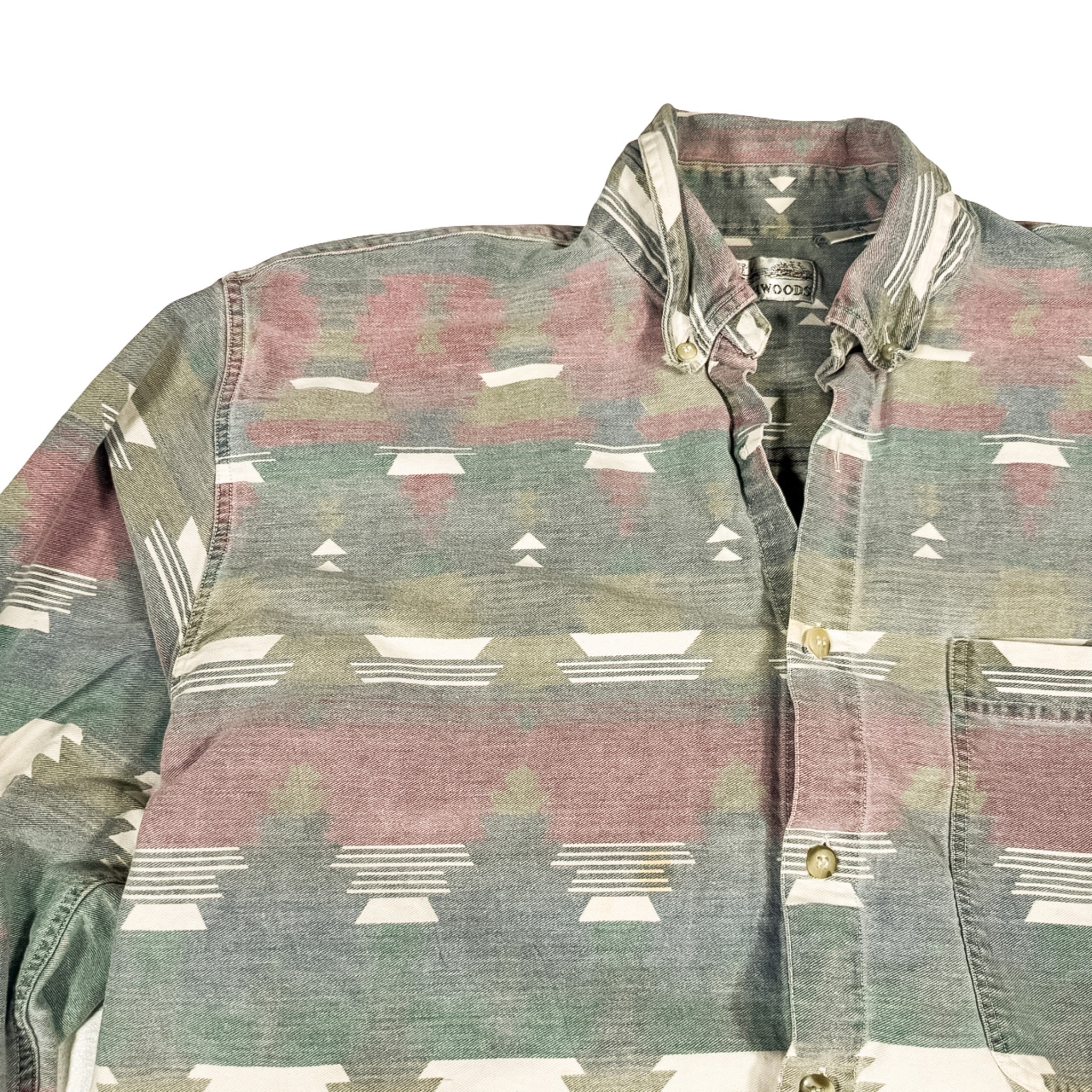 North Woods Multi Coloured Button-Up Long Sleeve Tee L