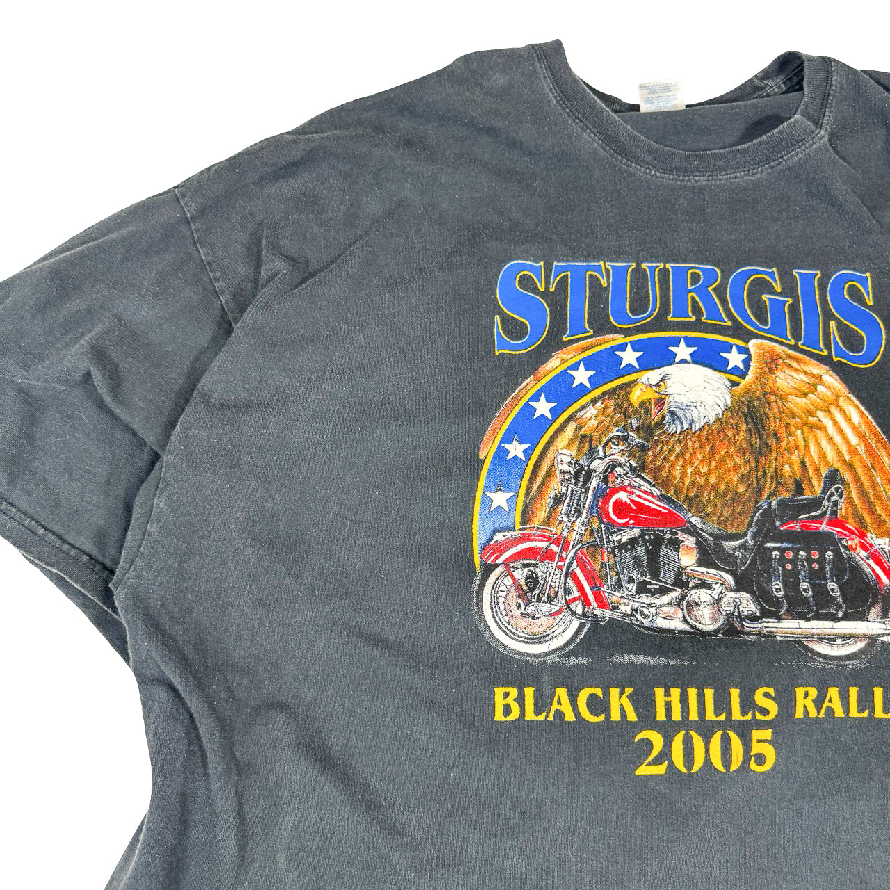Sturgis Black Hills Rally 2005 Graphic Tee — Mid-2000s Motorcycle Event XXXXXL