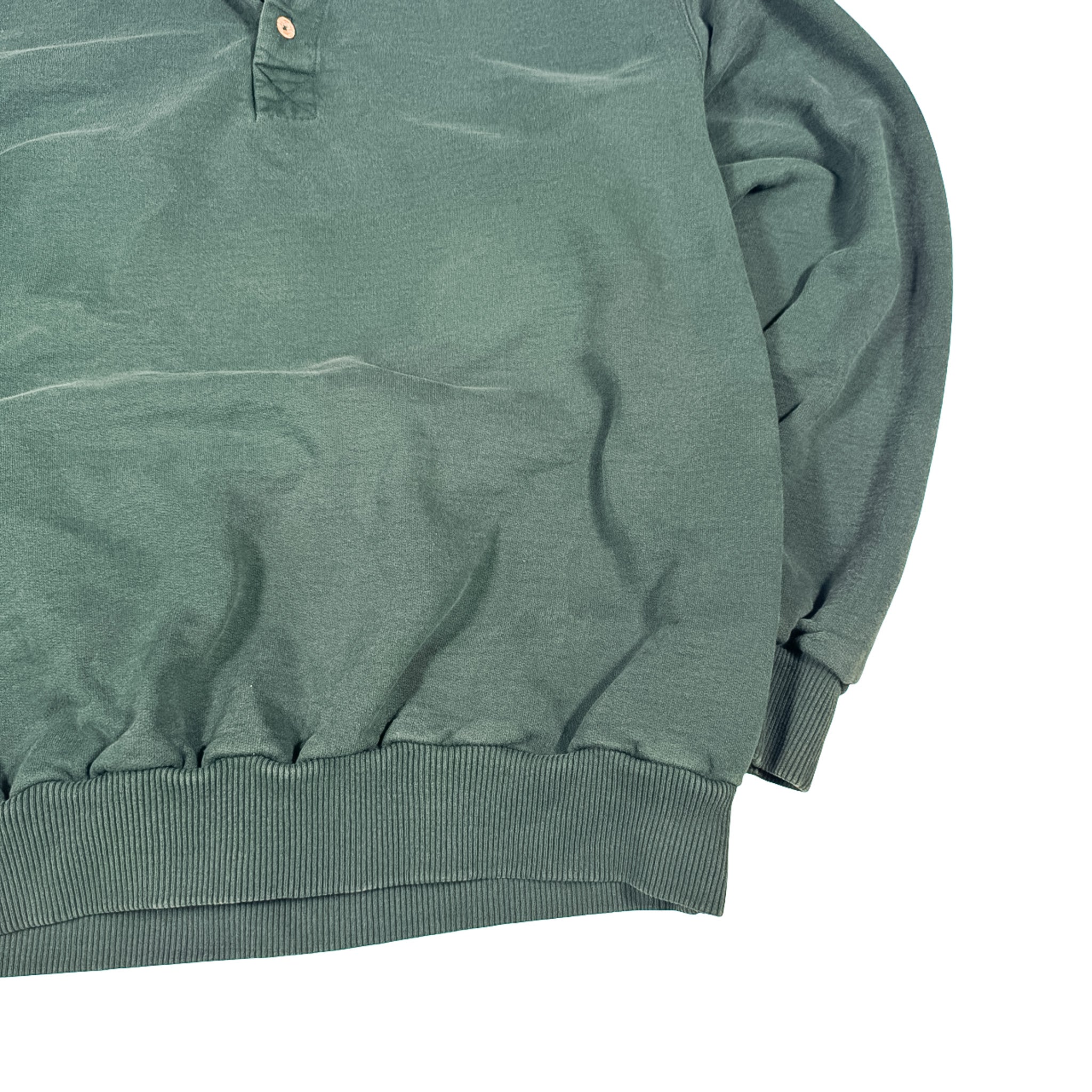 Non-Fiction Dark Green Quarter Button Sweatshirt M