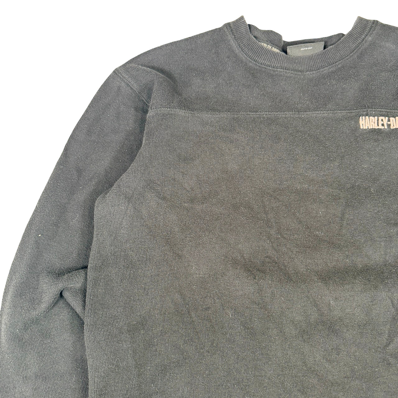 Harley Davidson Embroidered Sweatshirt — 2000s Distressed Crewneck L