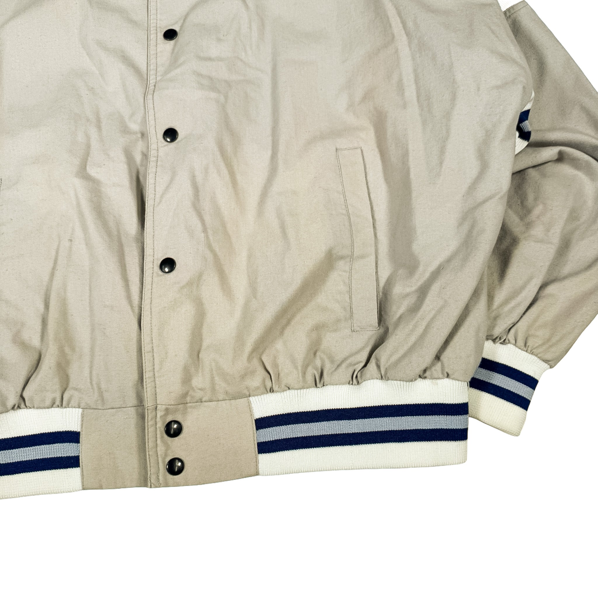 Cream Varsity Style Jacket Size 25x26
