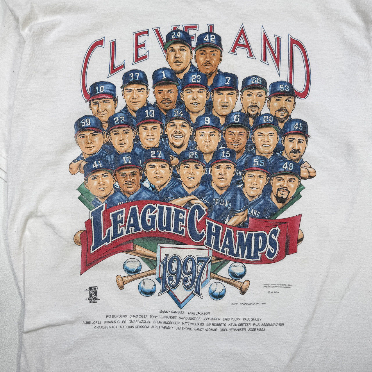Vintage MLB 1996 Cleveland Team Tee L
