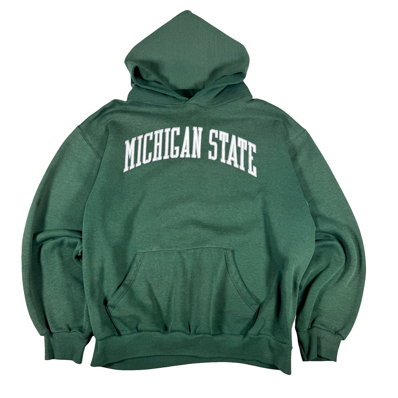 Michigan State Green Kangaroo Pouch Vintage Hoodie