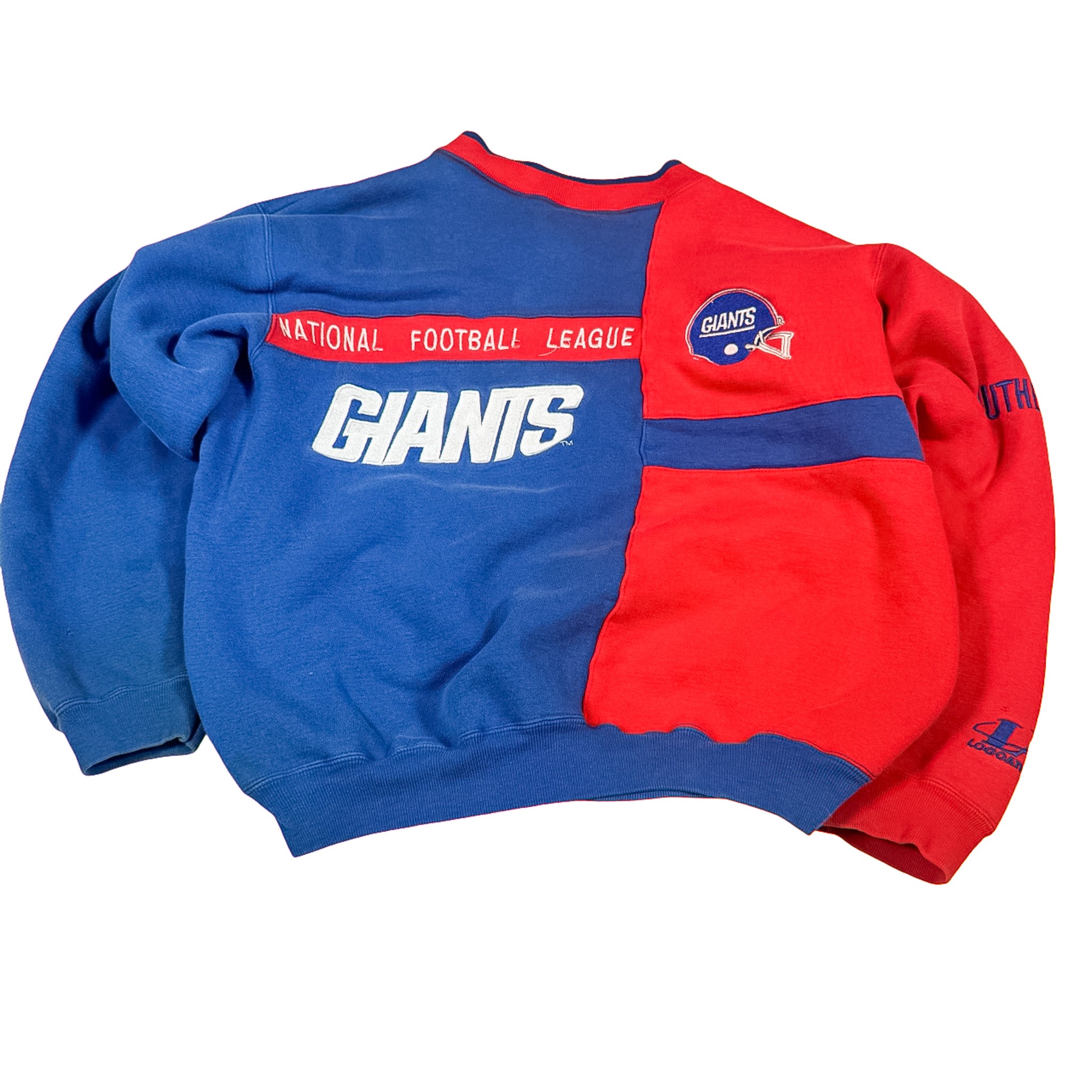 NFL Giants Blue and Red Crewneck Sweatshirt - Size M