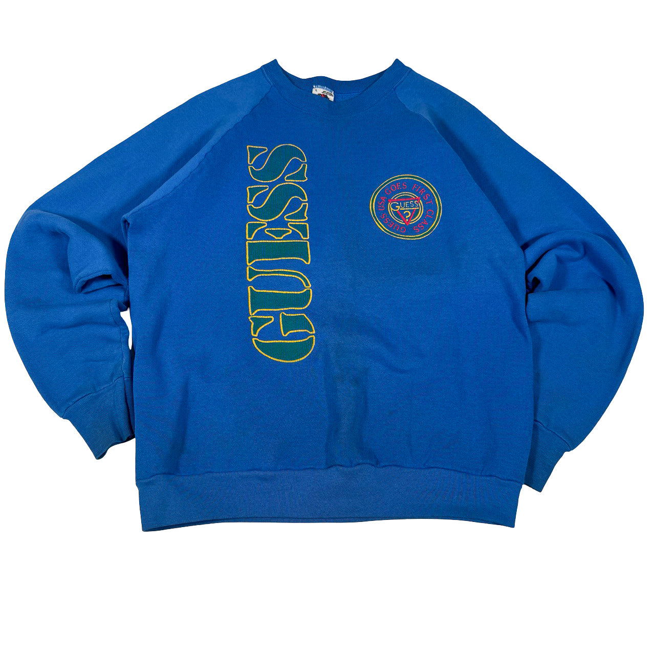 Guess USA x Fruit of the Loom Collab Sweatshirt — Y2K Embroidered L
