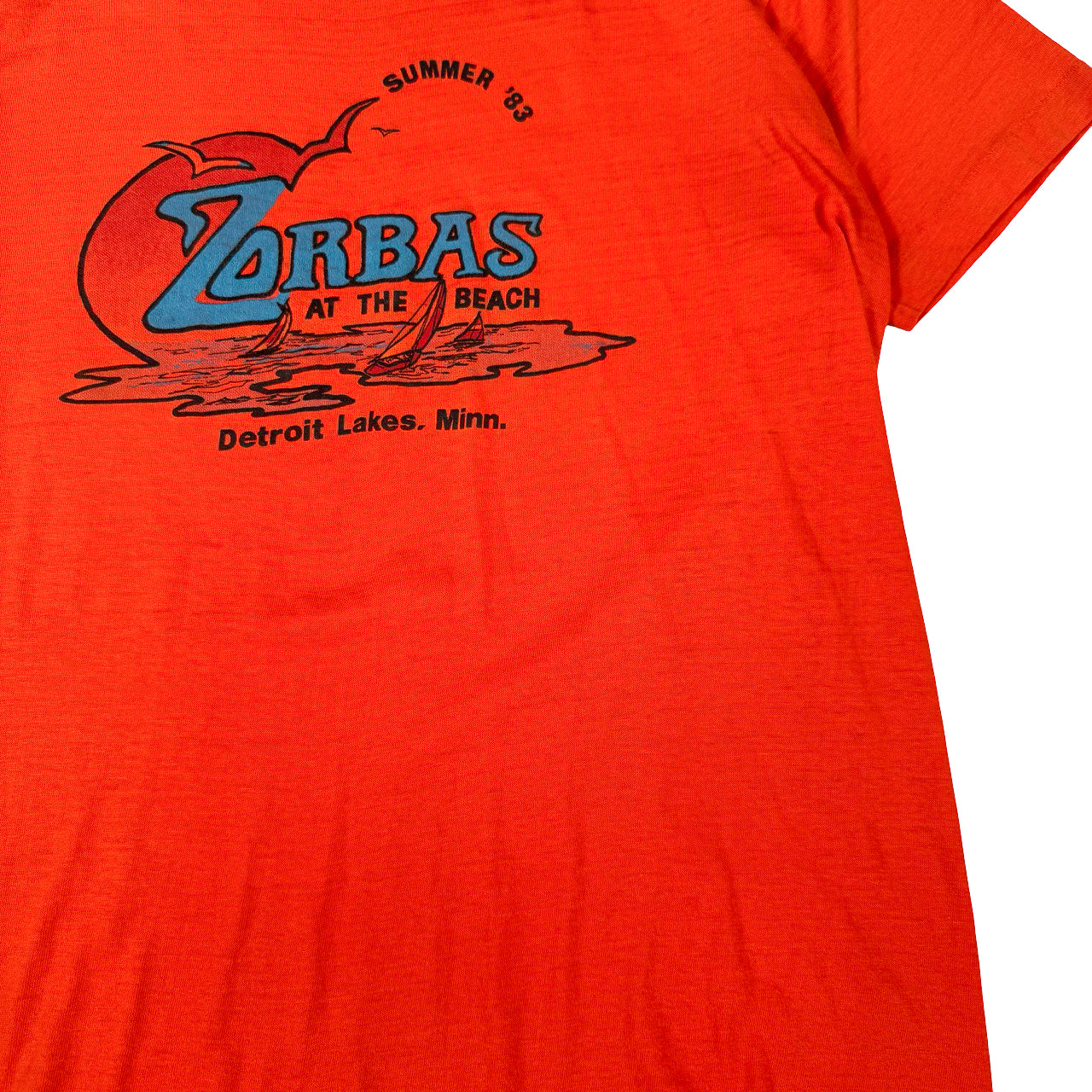 Zorbas Vintage T-Shirt — 1990s Detroit Lakes Minnesota Beach Tee 18x26