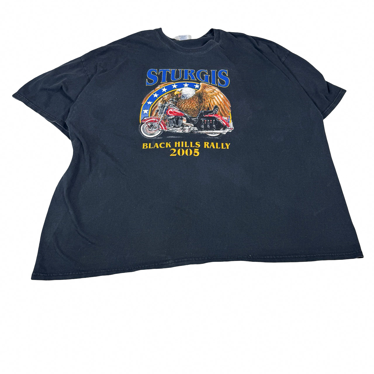 Sturgis Black Hills Rally 2005 Graphic Tee — Mid-2000s Motorcycle Event XXXXXL