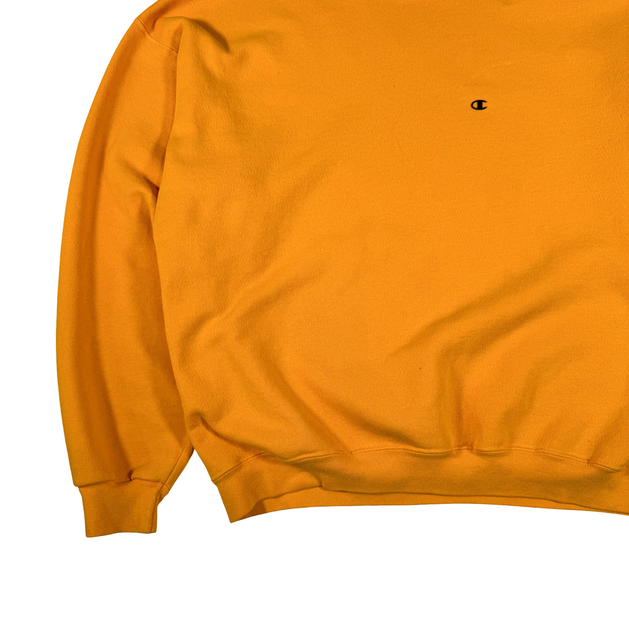 Champion Double Stitch Flocked Yellow Crewneck Sweatshirt XXL