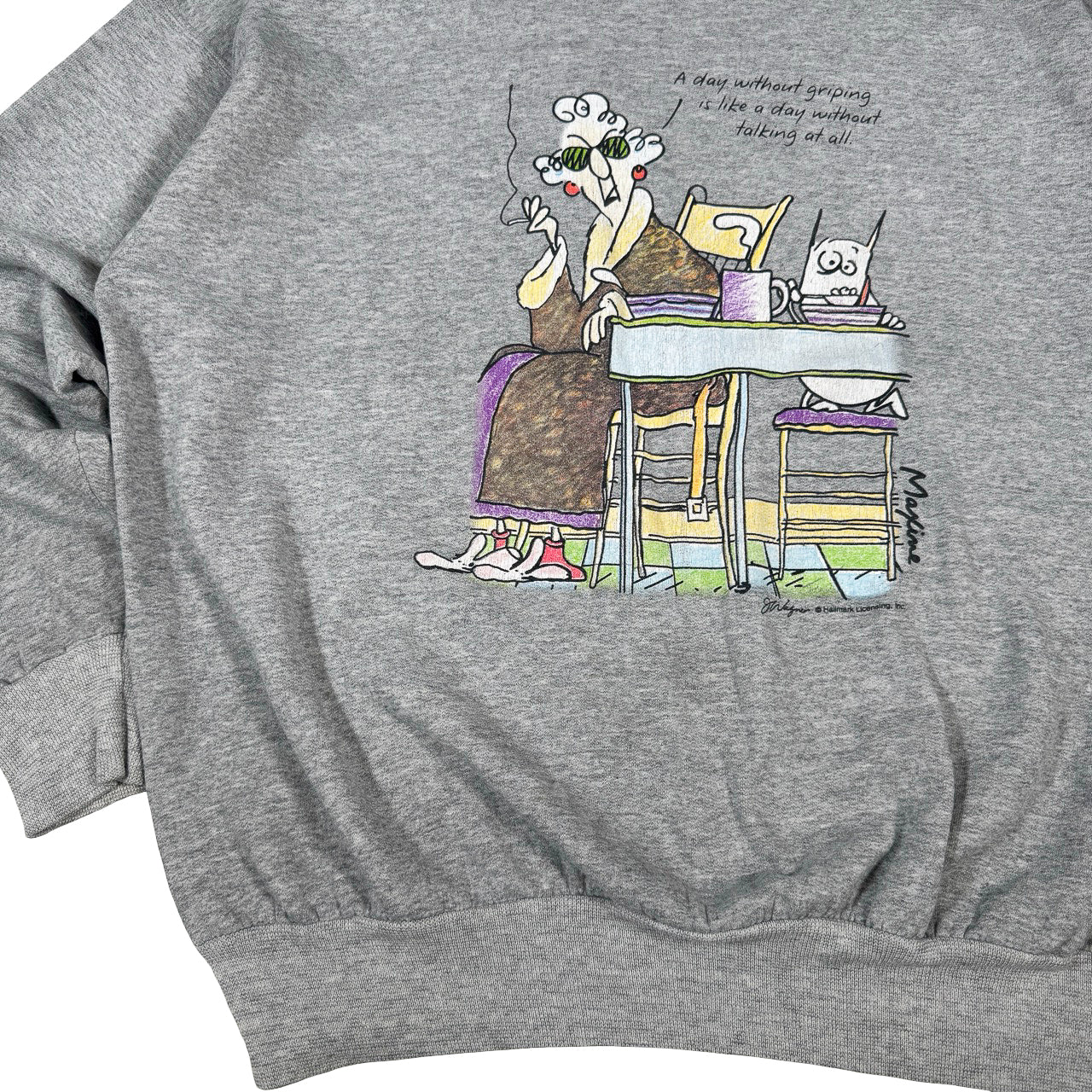 Granny Comic Print Gray Sweatshirt L