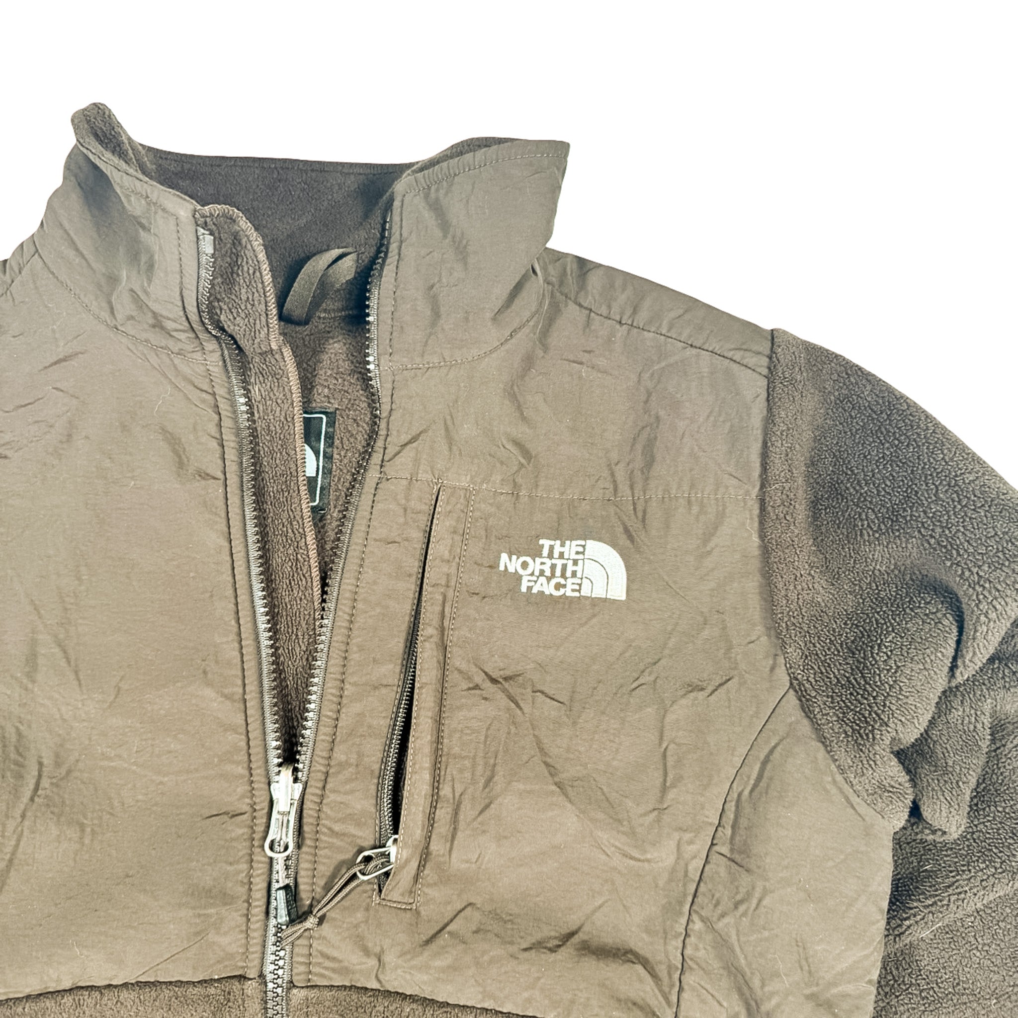 The North Face Brown Zip-Up Fleece Jacket Size S