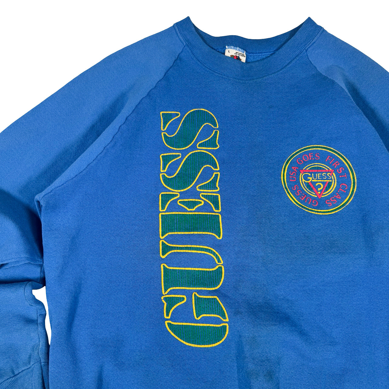 Guess USA x Fruit of the Loom Collab Sweatshirt — Y2K Embroidered L