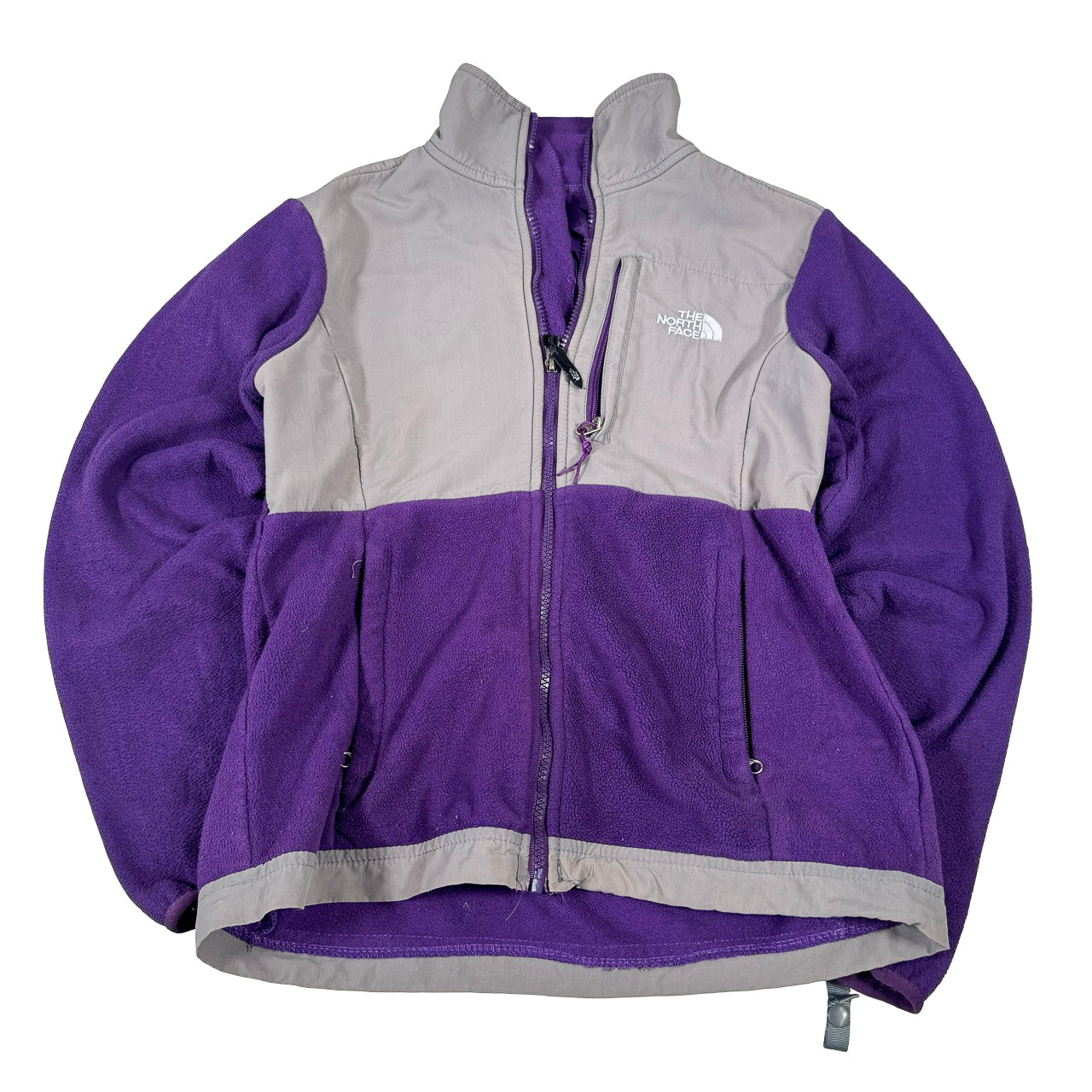 The North Face Purple Gray Fleece — Y2K Color Block Jacket Small