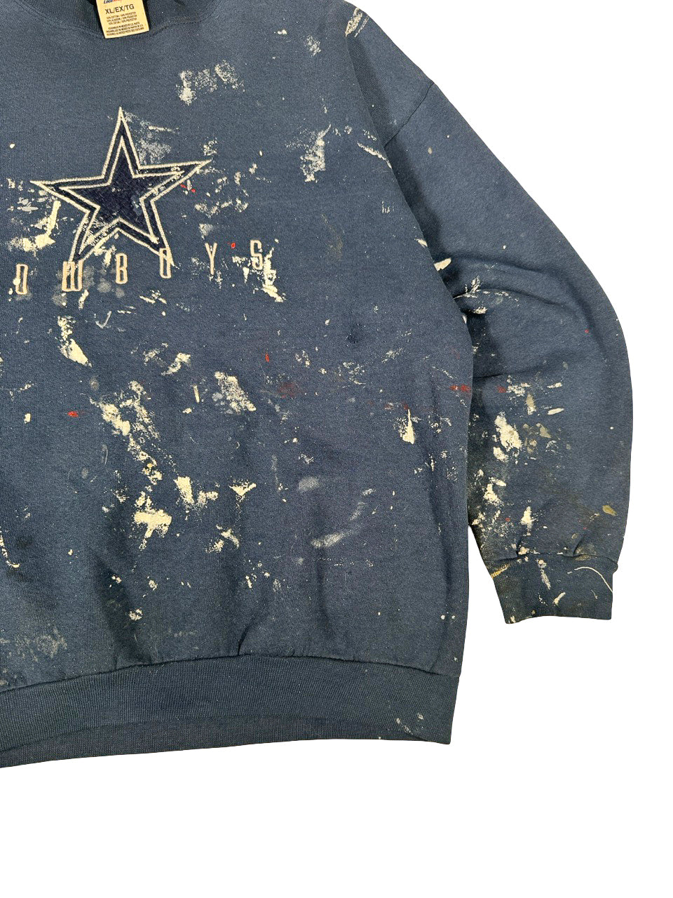 Loco Athletic Dallas Cowboys Sweatshirt — Y2K Paint Splatter Navy XL