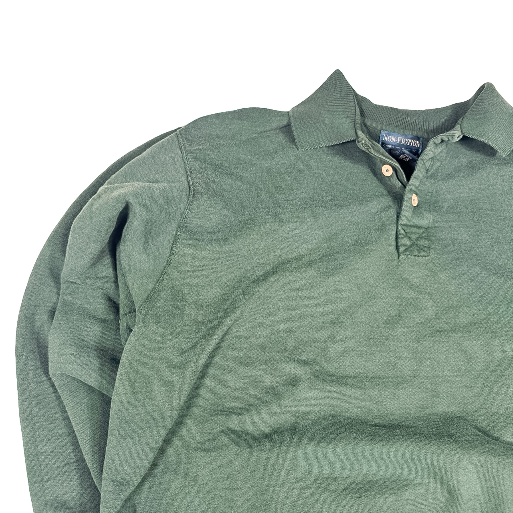 Non-Fiction Dark Green Quarter Button Sweatshirt M