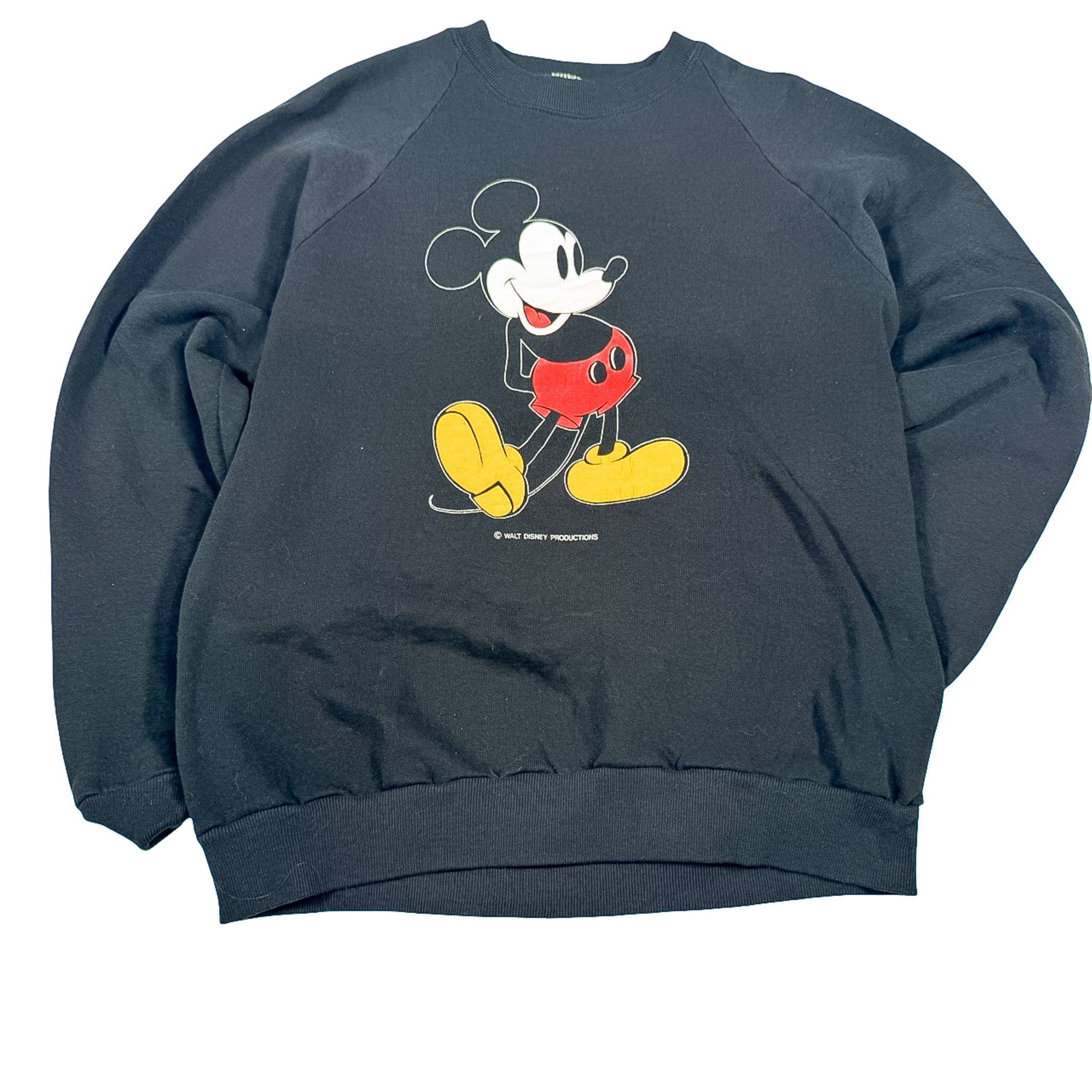 Jerzees Mickey Mouse Crewneck Sweatshirt Black Size L