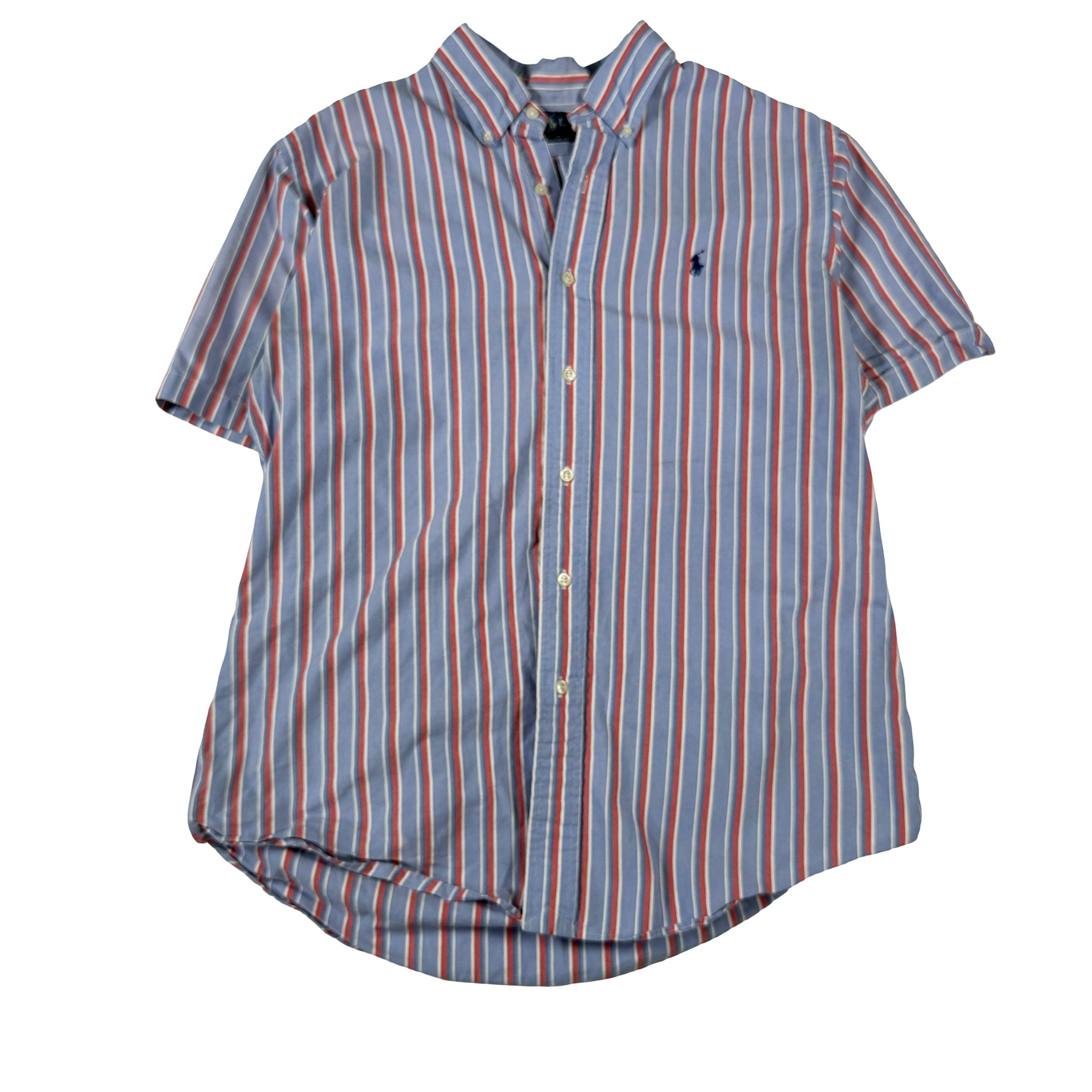 Ralph Lauren Single Stitch Embroidered Button-up Tee L