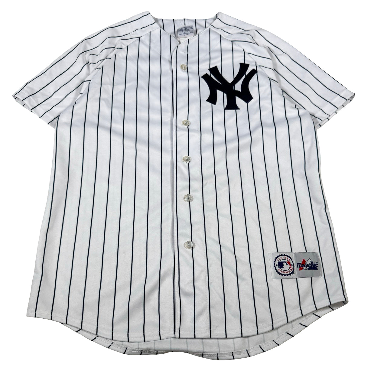 MLB NY Yankees White Pinstripe Jersey Size 22x31