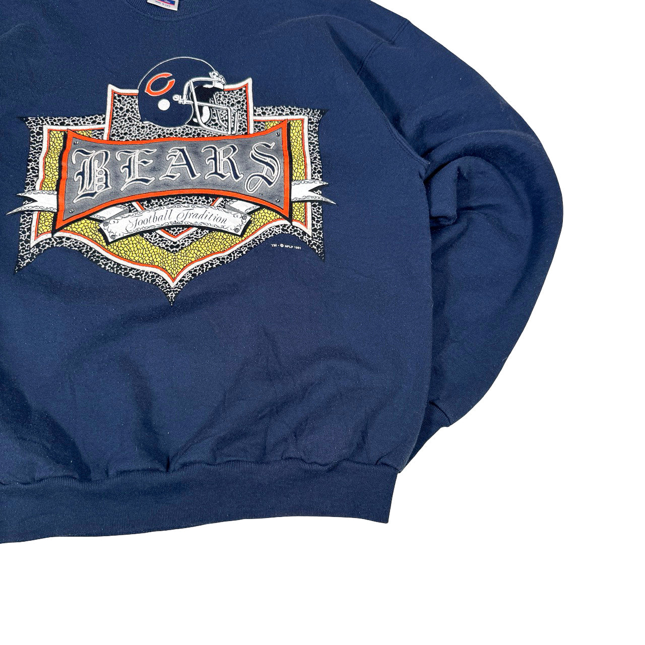 BVD Chicago Bears Crewneck — 1990s Navy & Mustard Sweatshirt Large