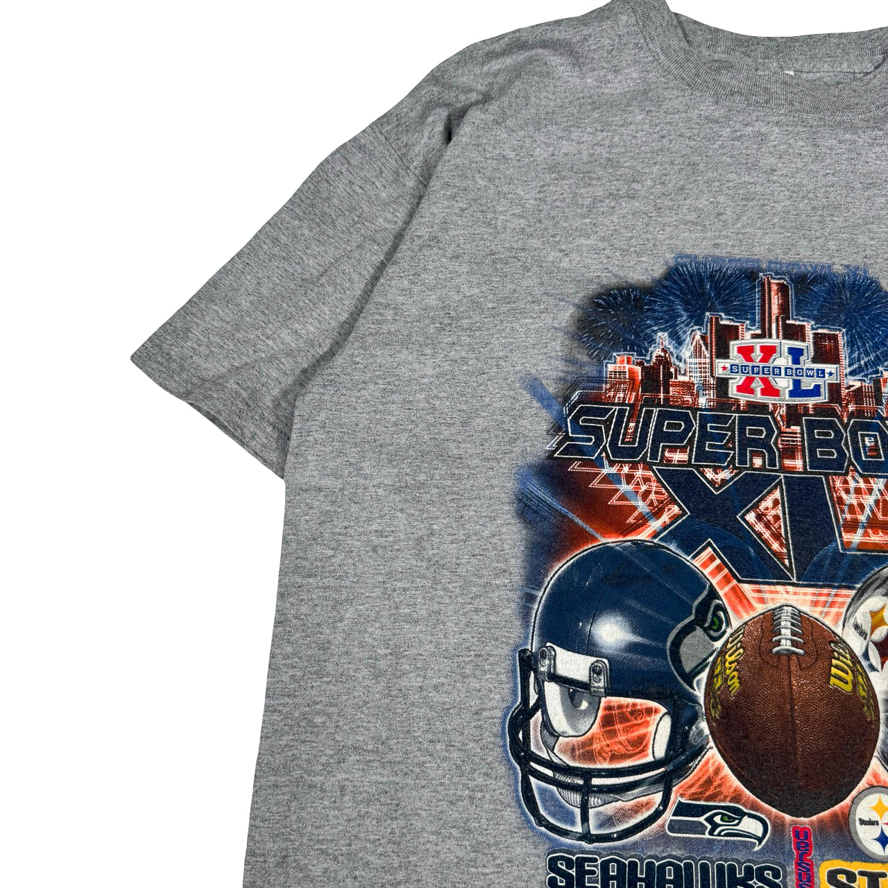 NFL Super Bowl XL Seahawks vs Steelers Graphic Tee Size L