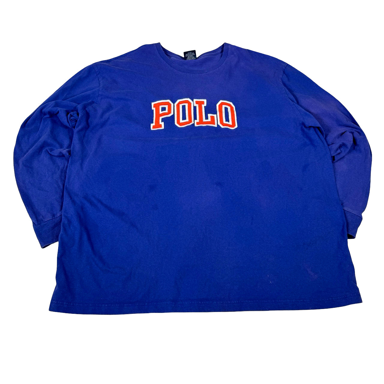 Polo Y2K Logo T-Shirt — Early 2000s Blue Tee XXL