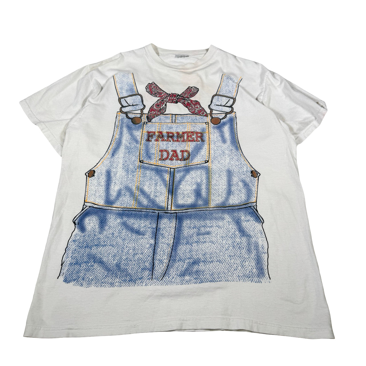 Farmer Dad Jean Overall Print T-Shirt Size 22x28